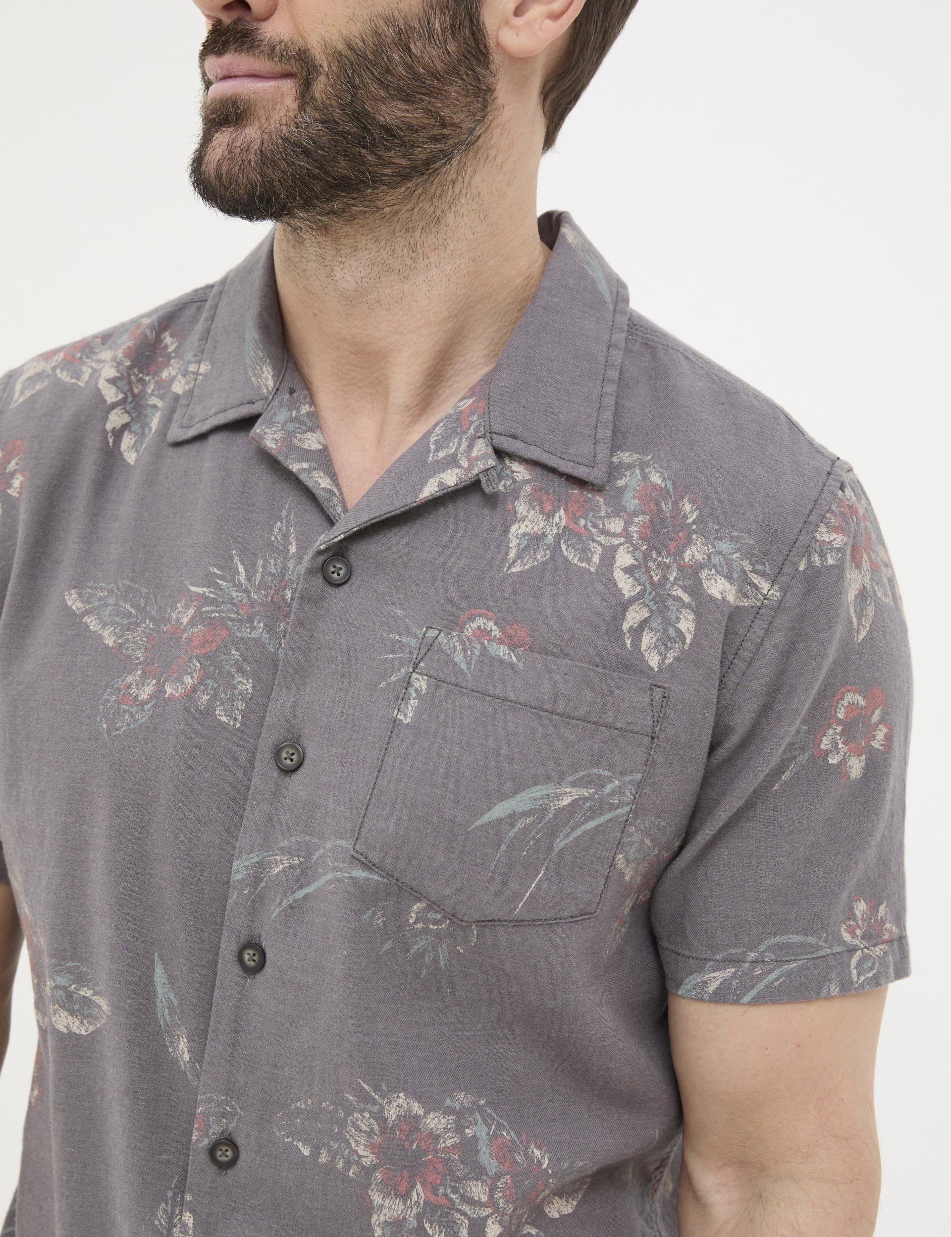 Pure Cotton Hibiscus Print Shirt 4 of 4