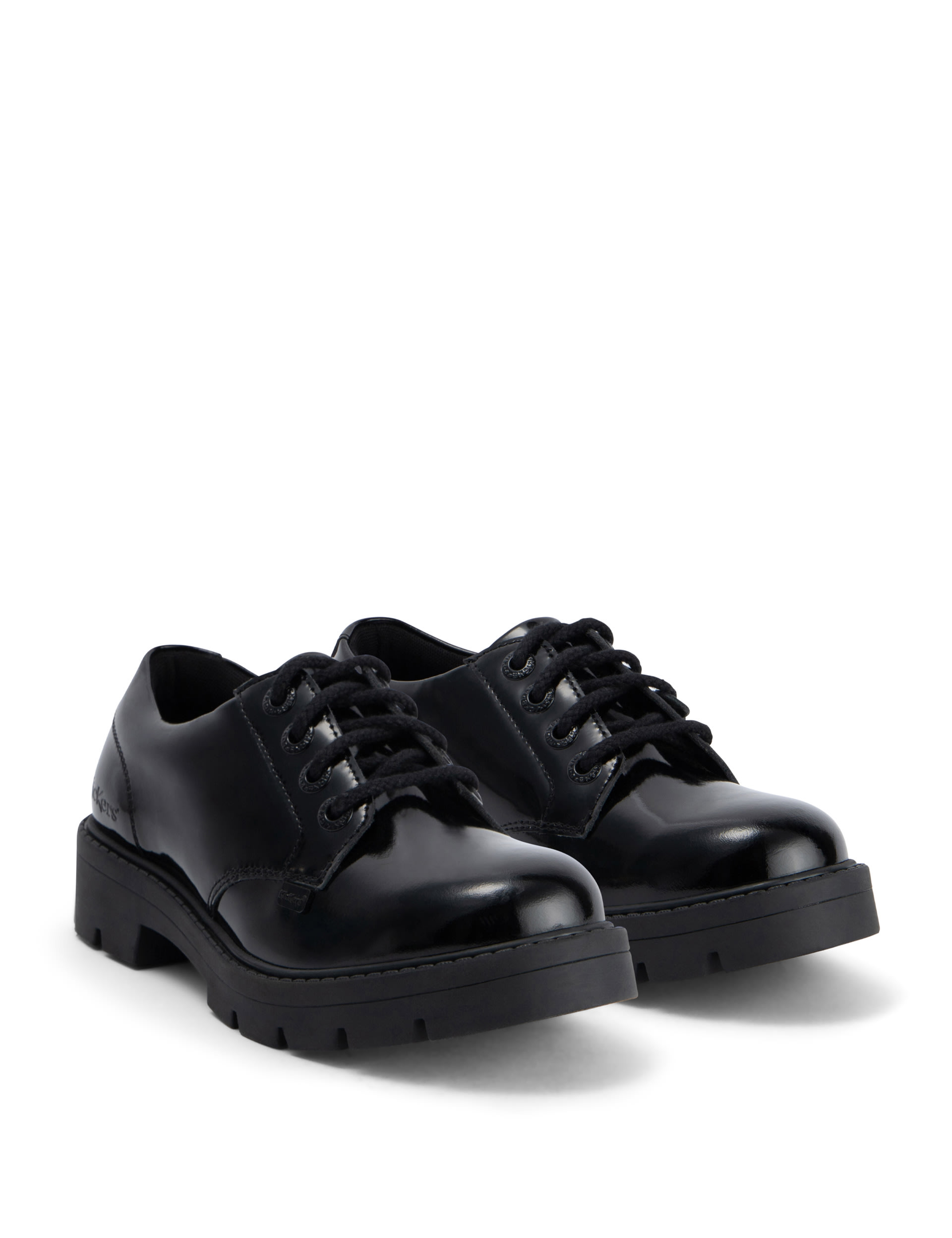 Leather Lace Up Block Heel Court Shoes 2 of 6