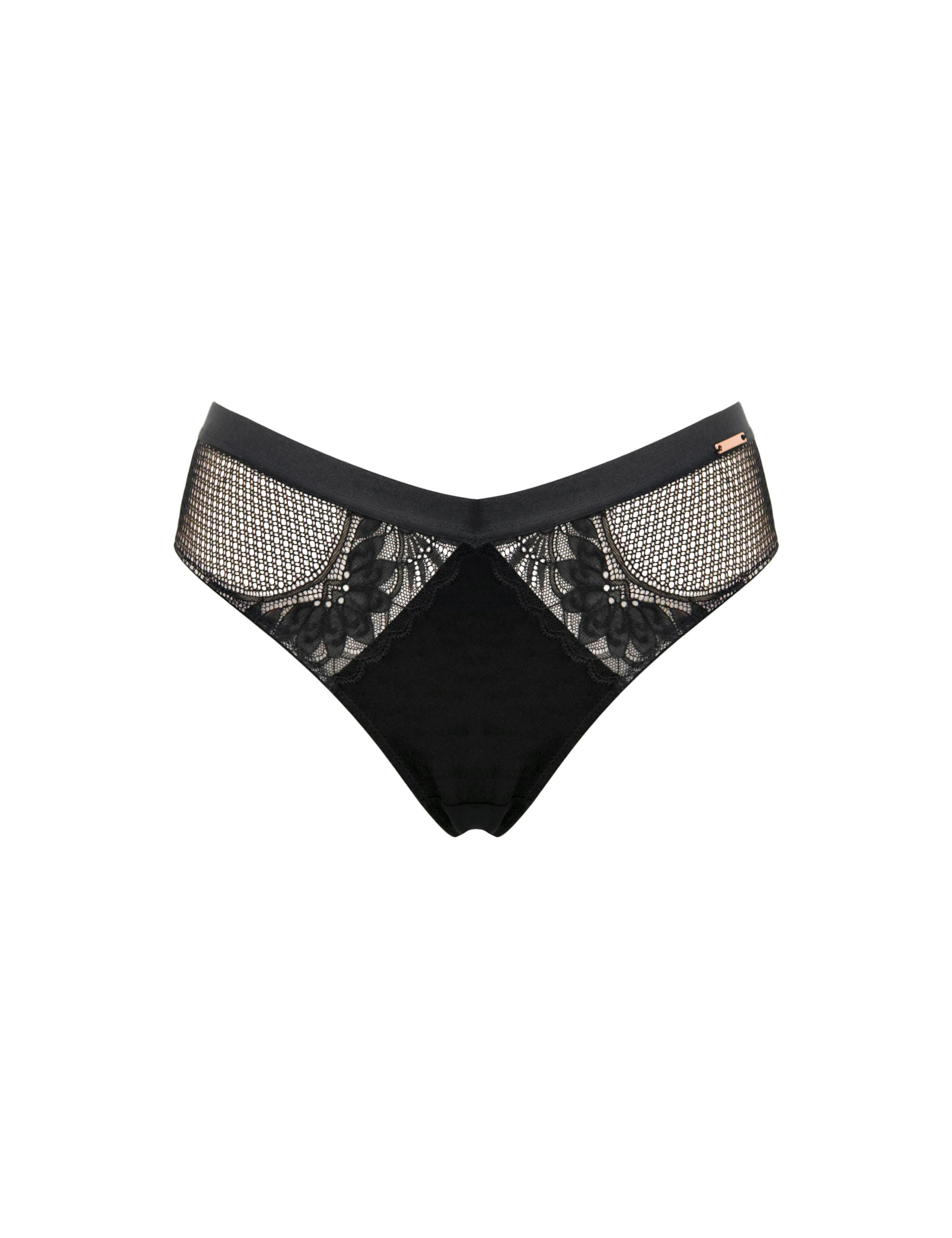 India Gatsby Mesh & Lace Briefs 2 of 7