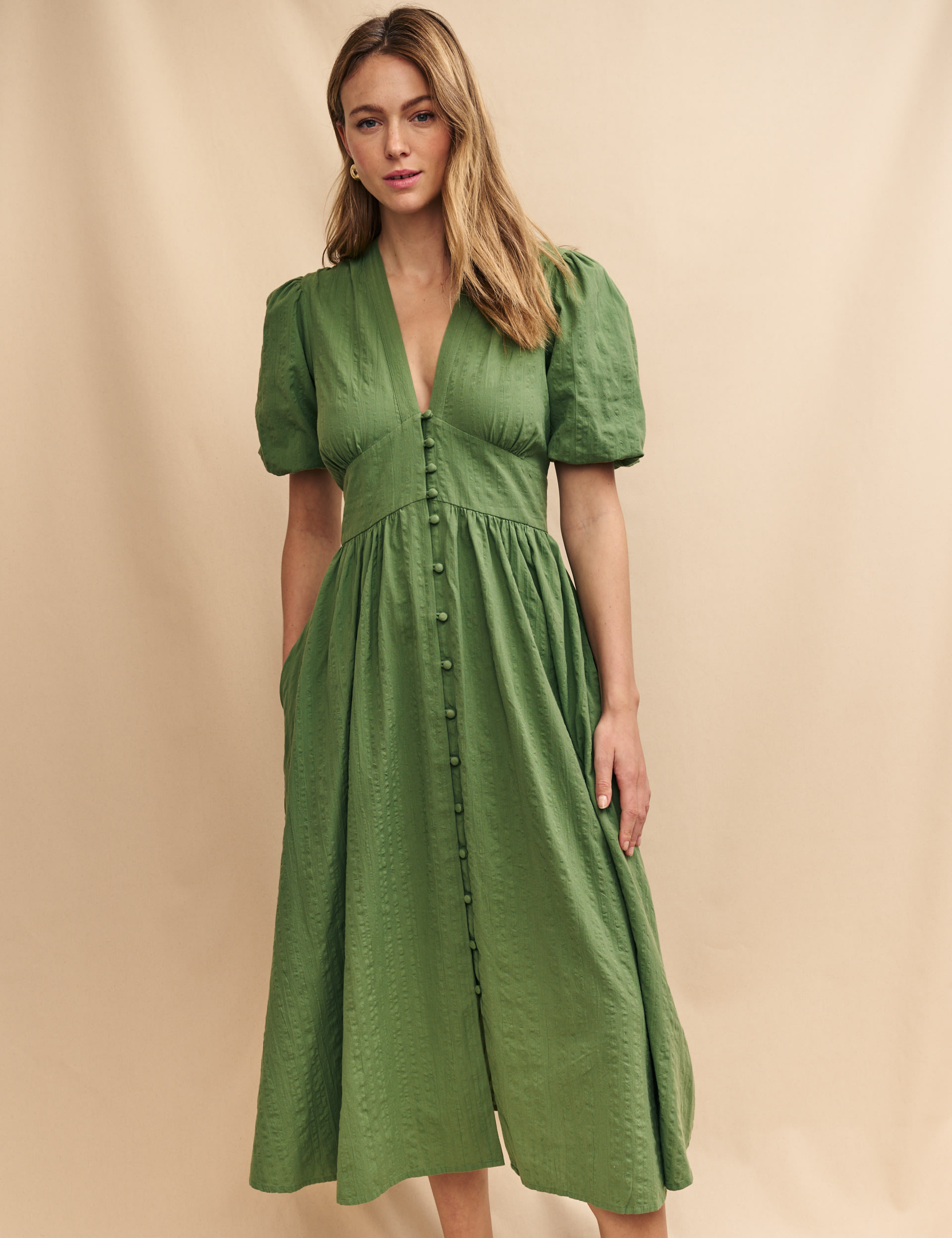Pure Cotton V-Neck Midaxi Waisted Dress | Nobody's Child | M&S