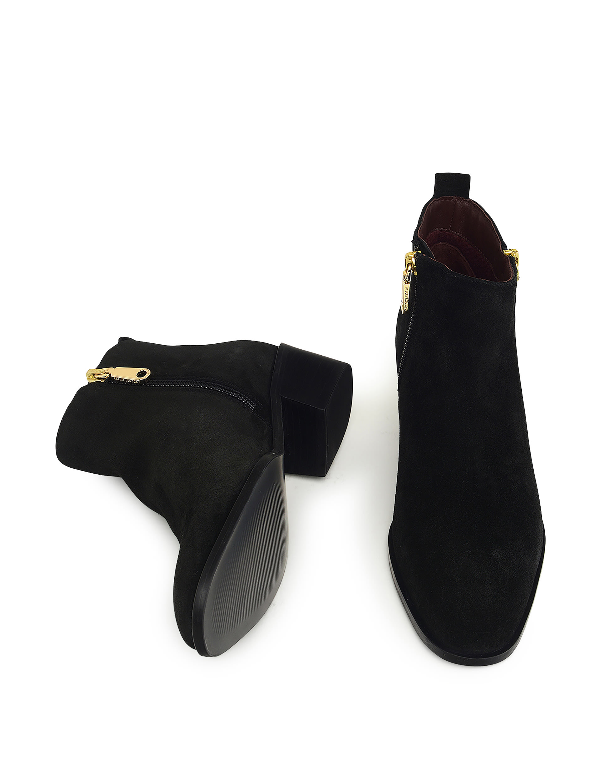 Suede Block Heel Ankle Boots 2 of 3