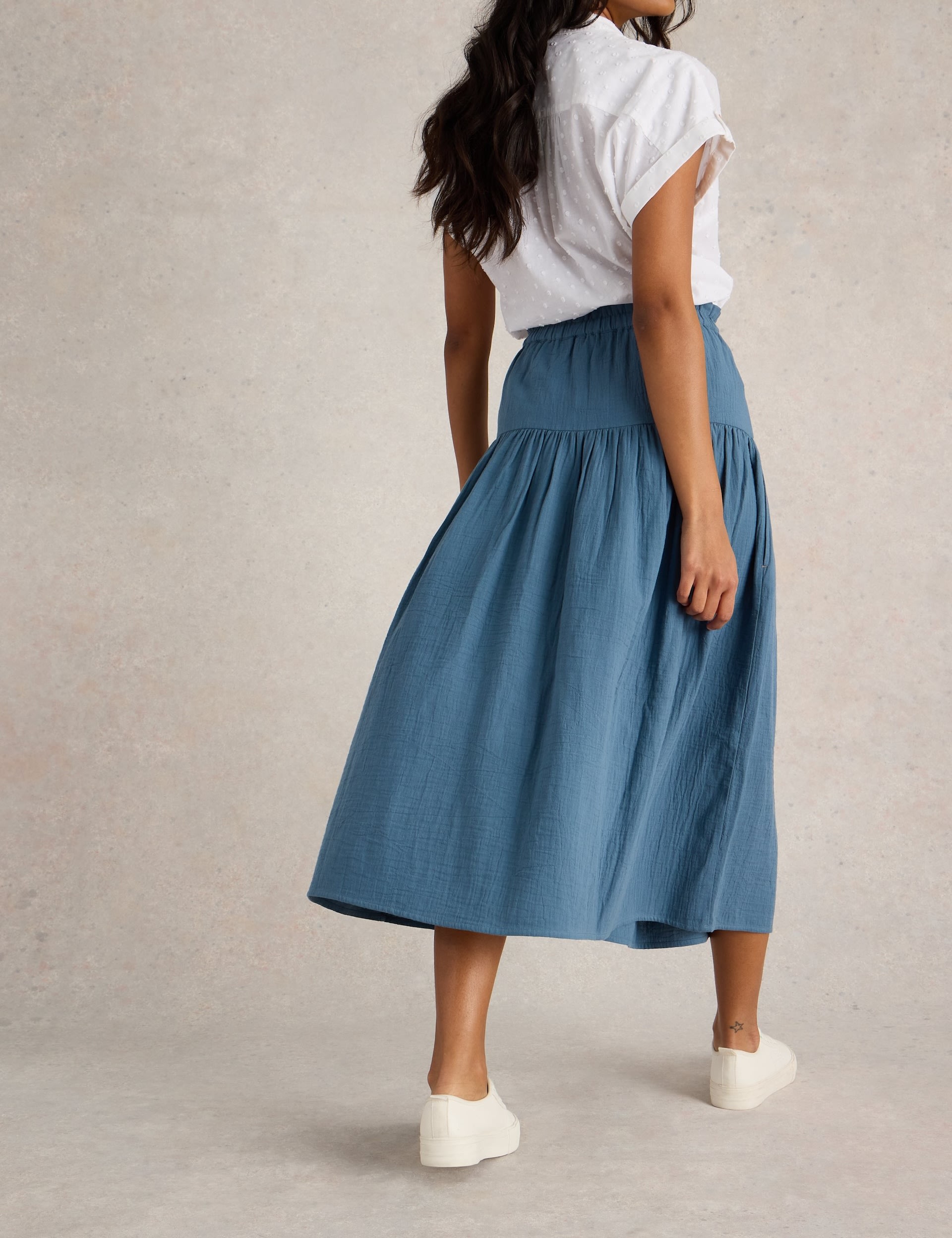 Pure Cotton Maxi A-Line Skirt 3 of 6