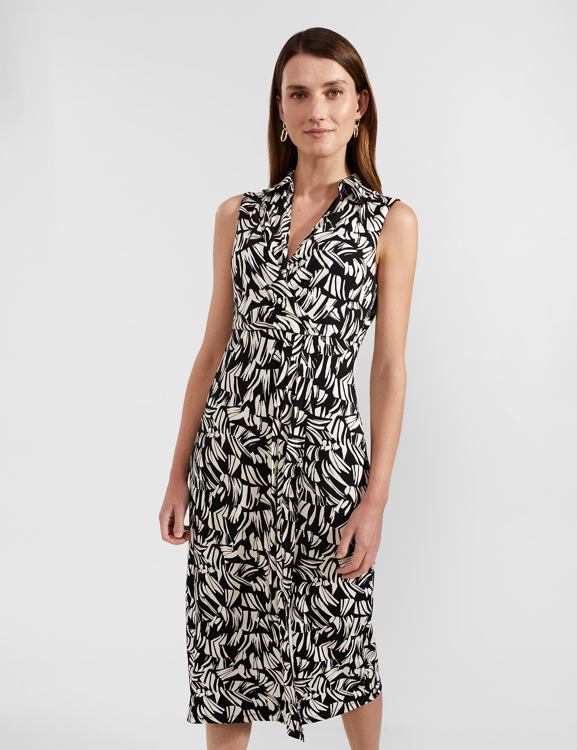 Jersey Printed V Neck Midi Wrap Dress Hobbs Mands