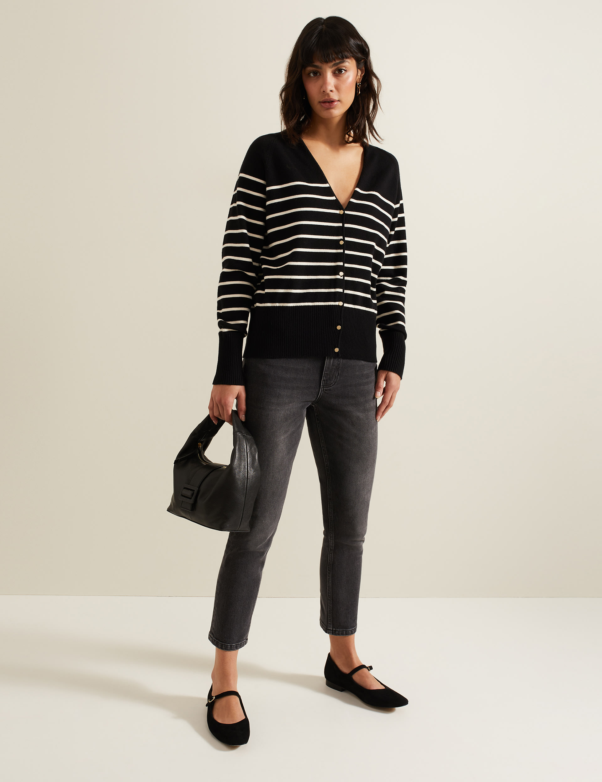 Striped V-Neck Cardigan 4 of 6