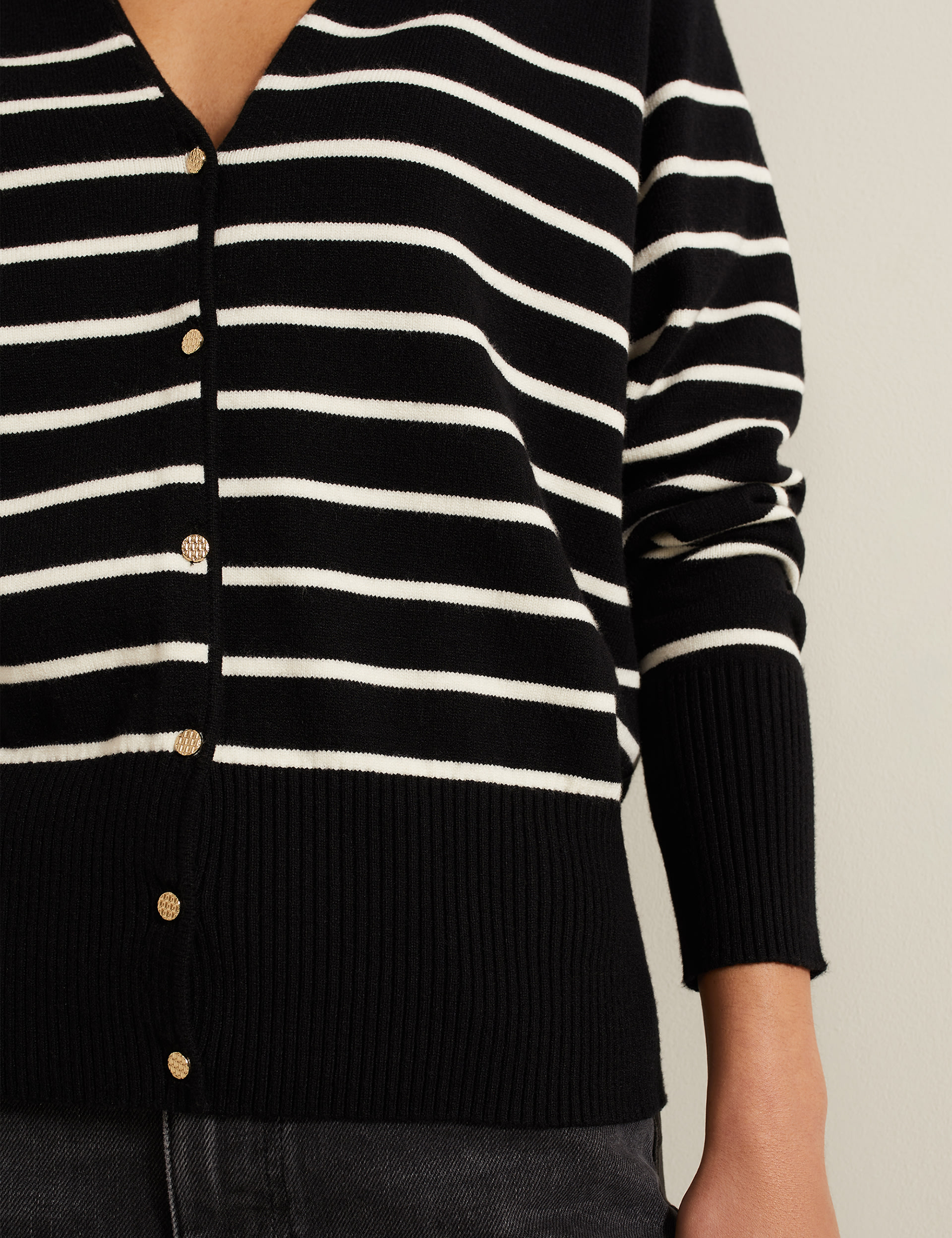 Striped V-Neck Cardigan 6 of 6