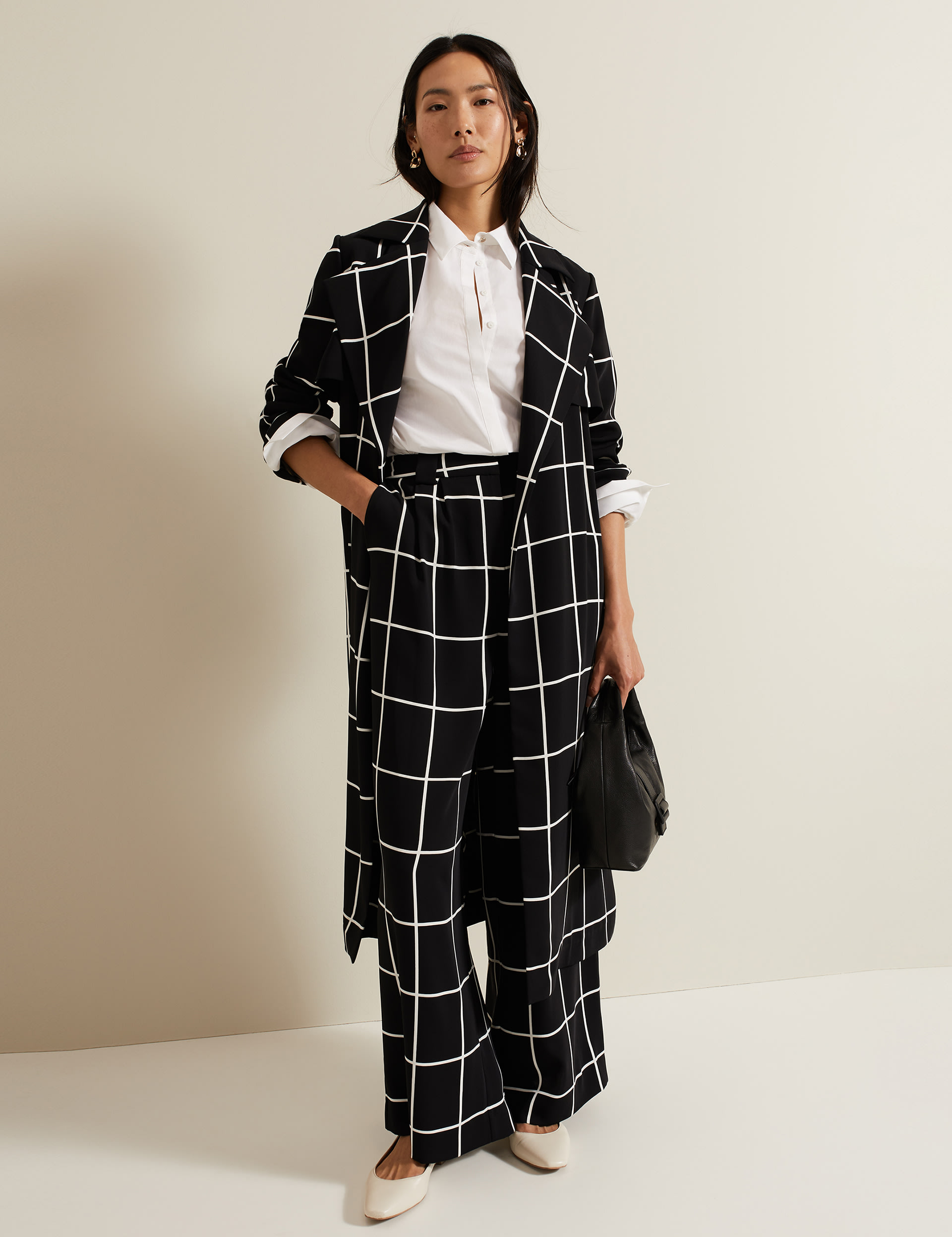 Checked Elasticated Waist Wide Leg Trousers 7 of 8