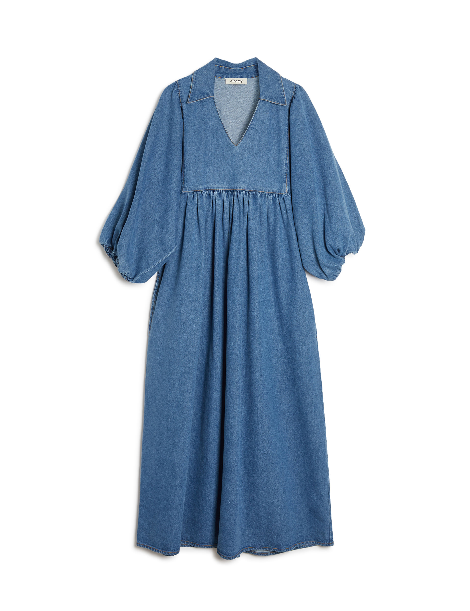 Denim Midi Smock Dress 2 of 5