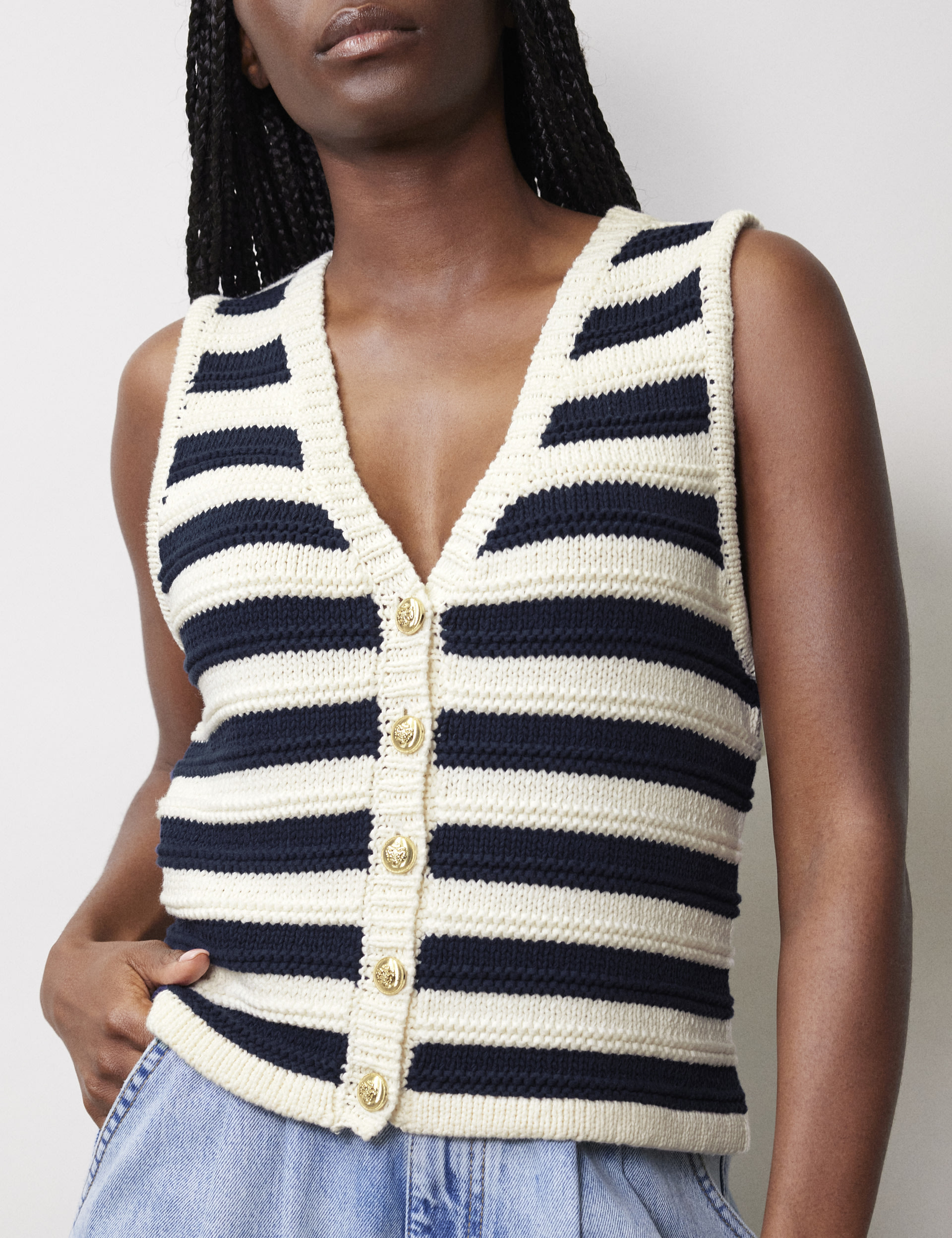 Pure Cotton Striped Cardigan 4 of 4