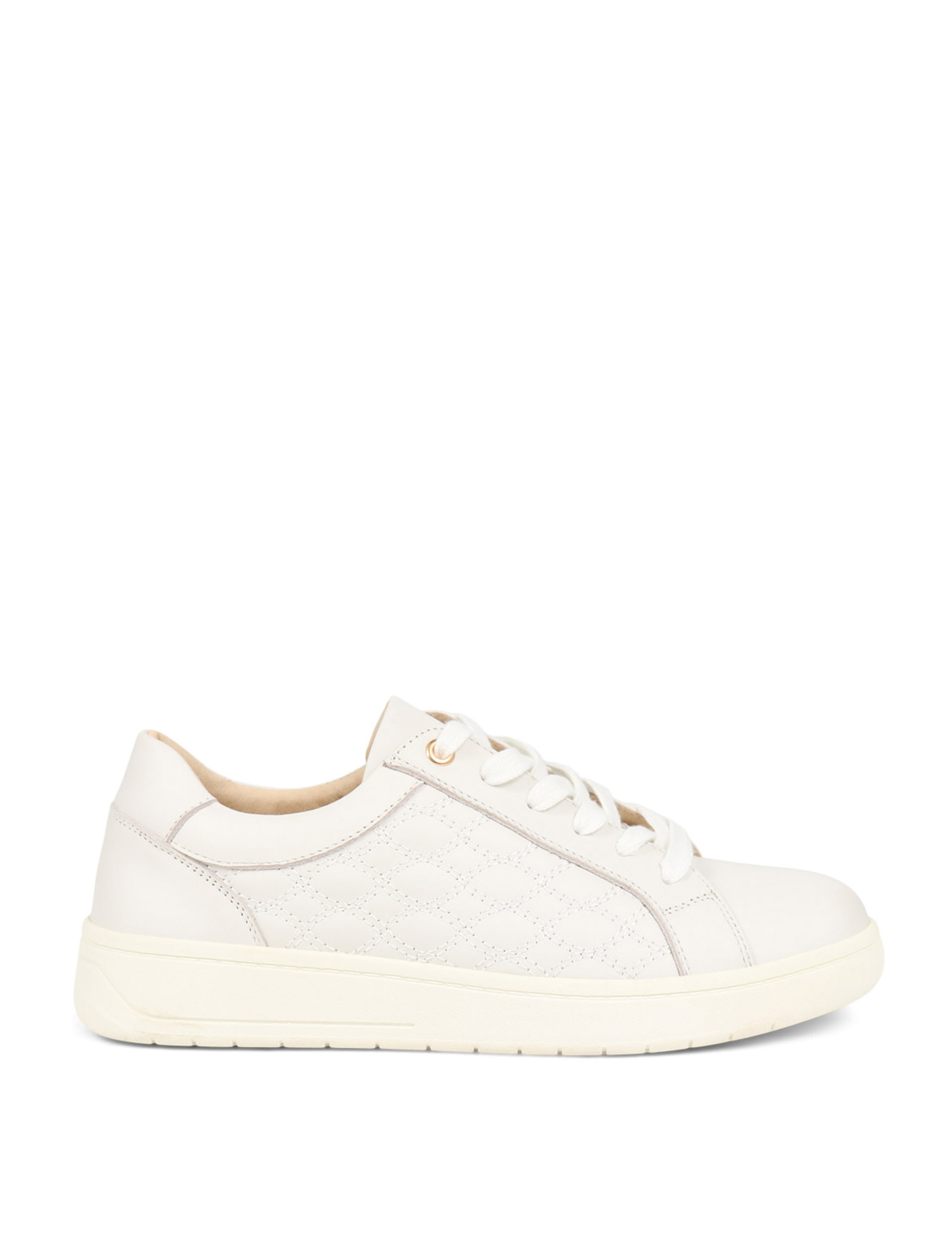 Leather Lace Up Quilted Flatform Trainers 3 of 6
