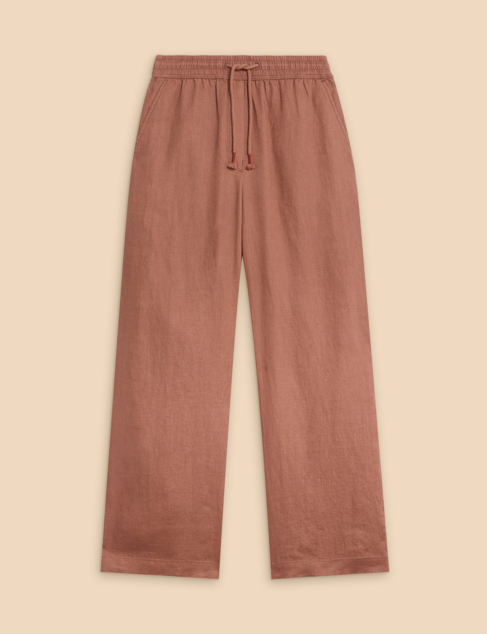 Pure Linen Elasticated Wide Leg Trousers 2 of 6