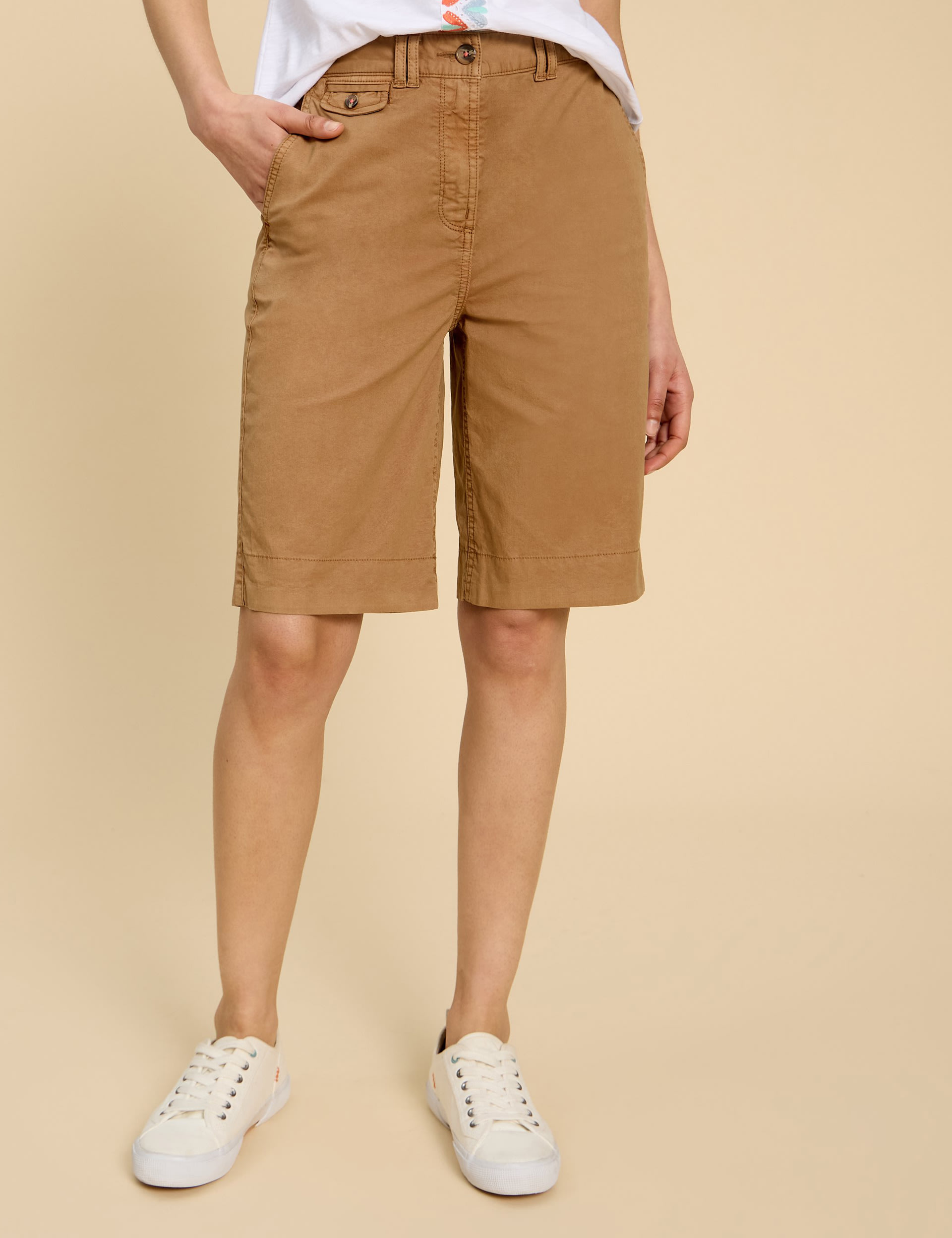 Cotton Rich Knee Length Chino Shorts 3 of 6