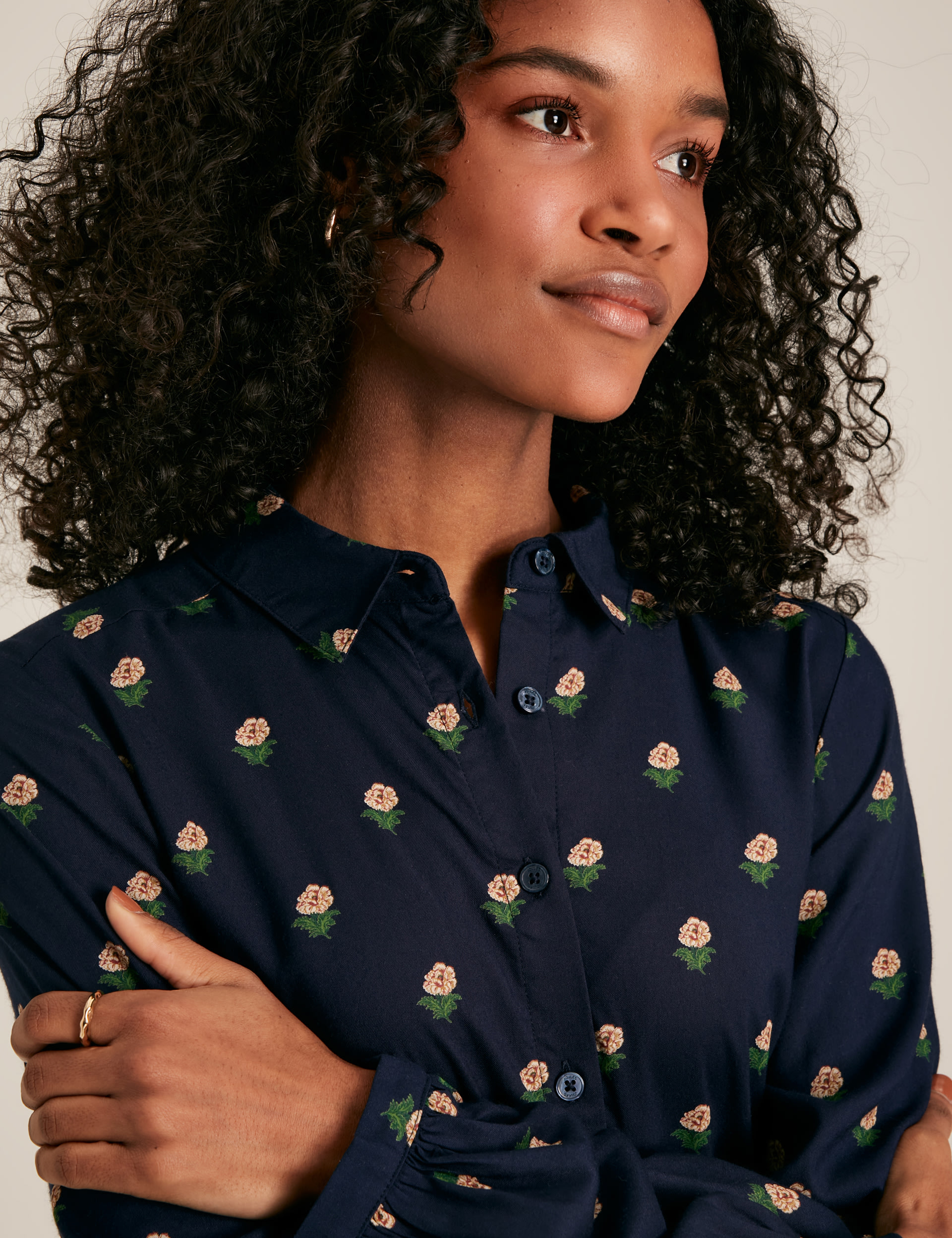 Pure Cotton Floral Collared Shirt Dress | Joules | M&S