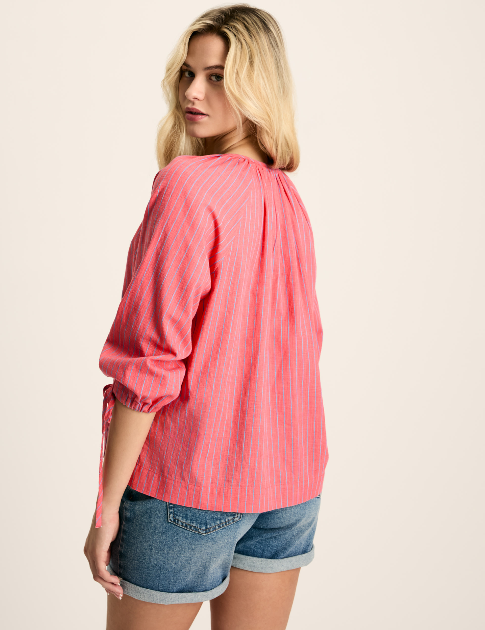 Pure Cotton Striped Notch Neck Blouse 7 of 7