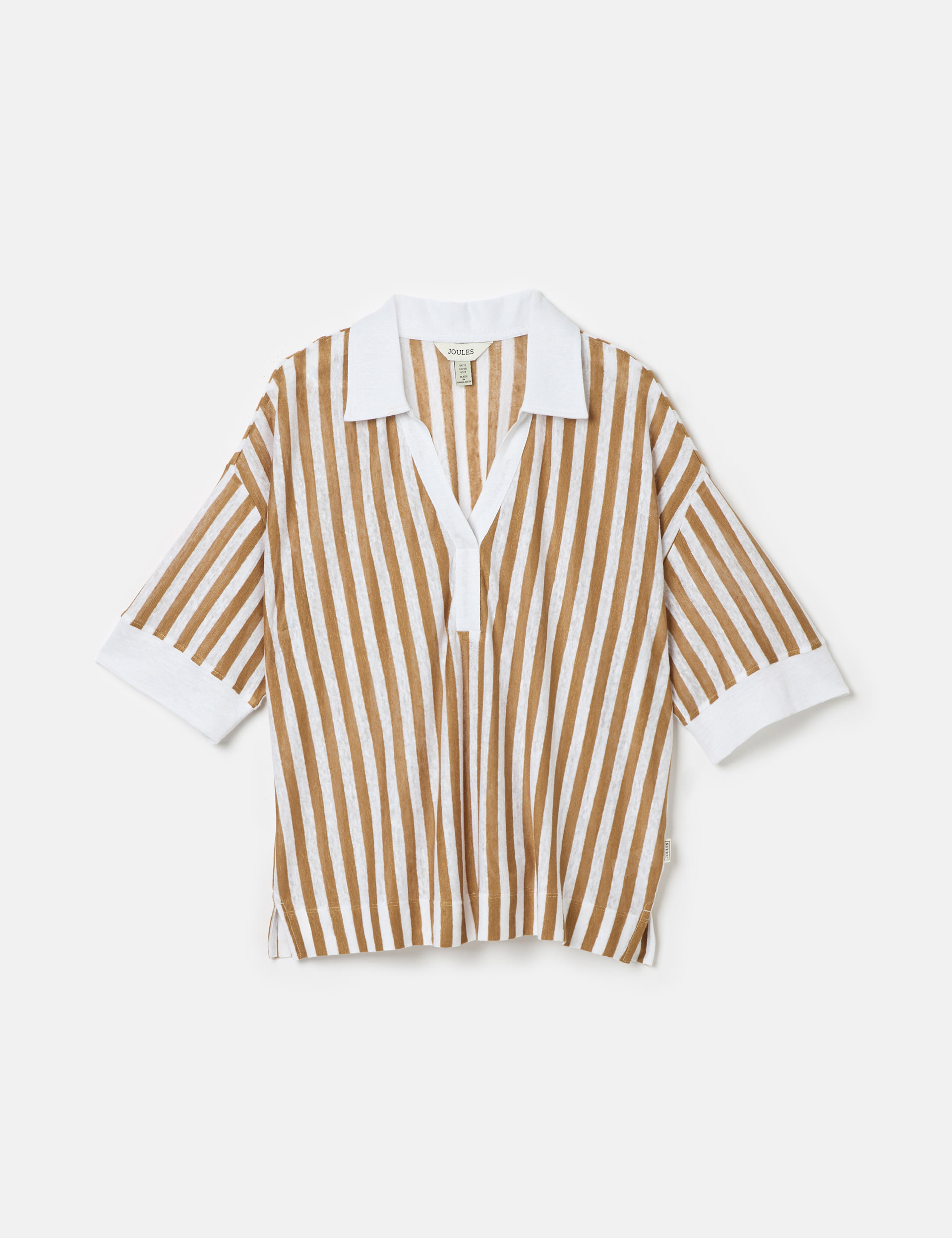 Pure Linen Striped Polo Shirt 2 of 7