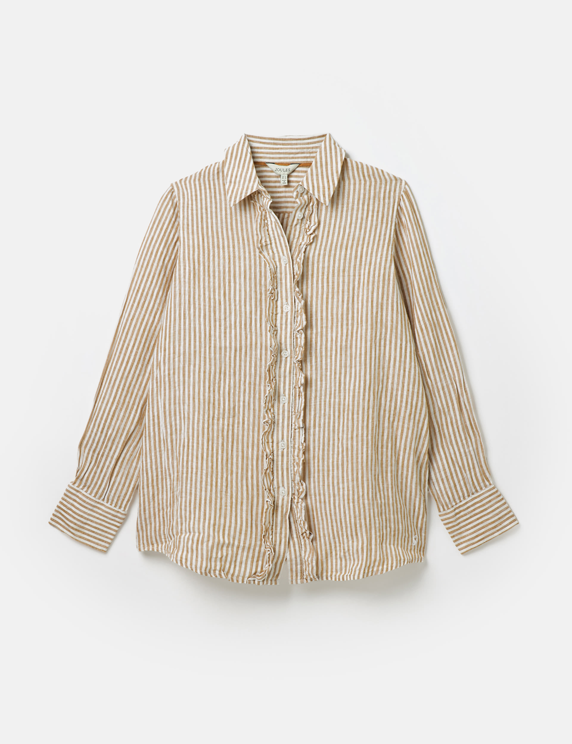 Pure Linen Striped Frill Detail Shirt 2 of 7