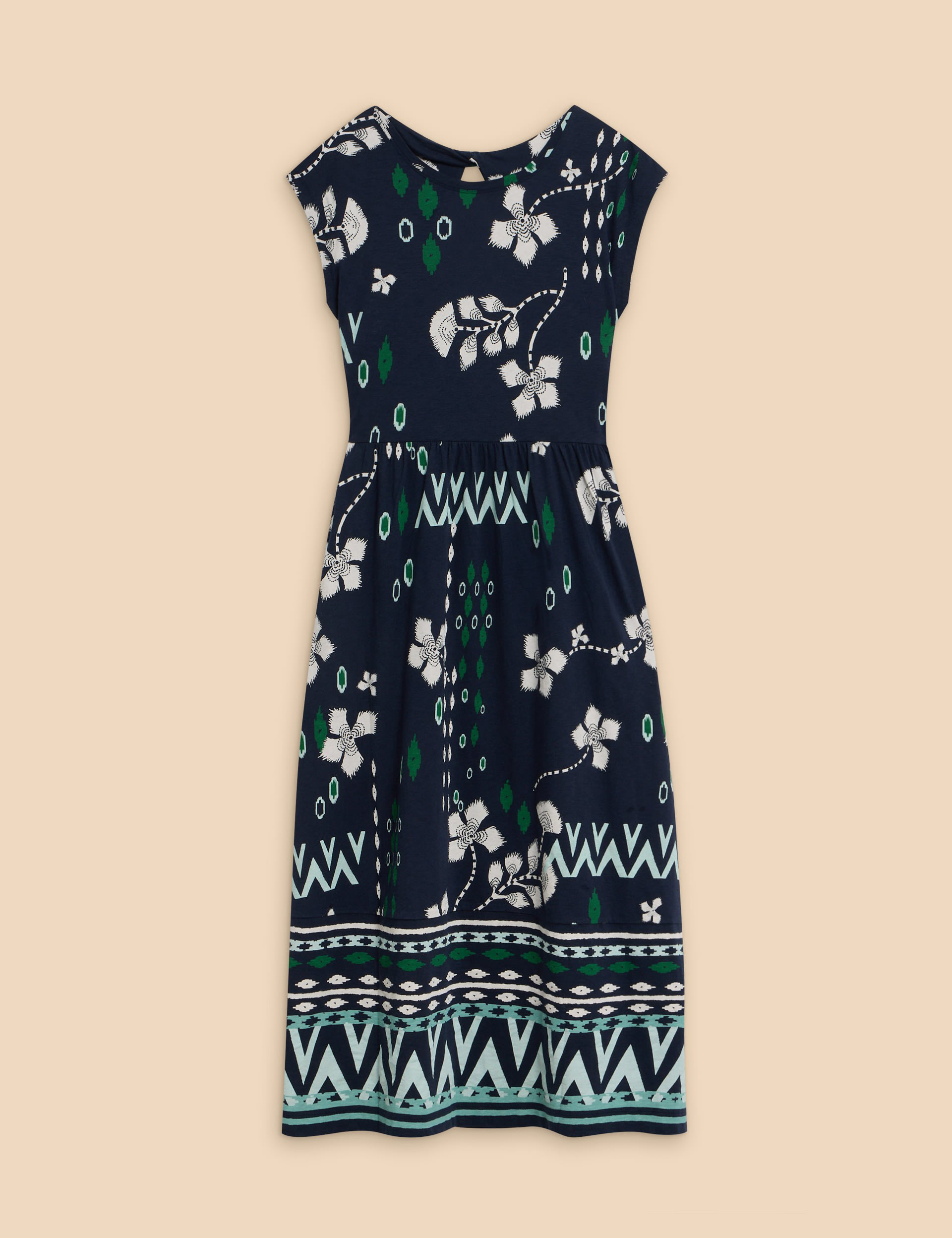 Pure Cotton Jersey Printed Midi Dress 2 of 6