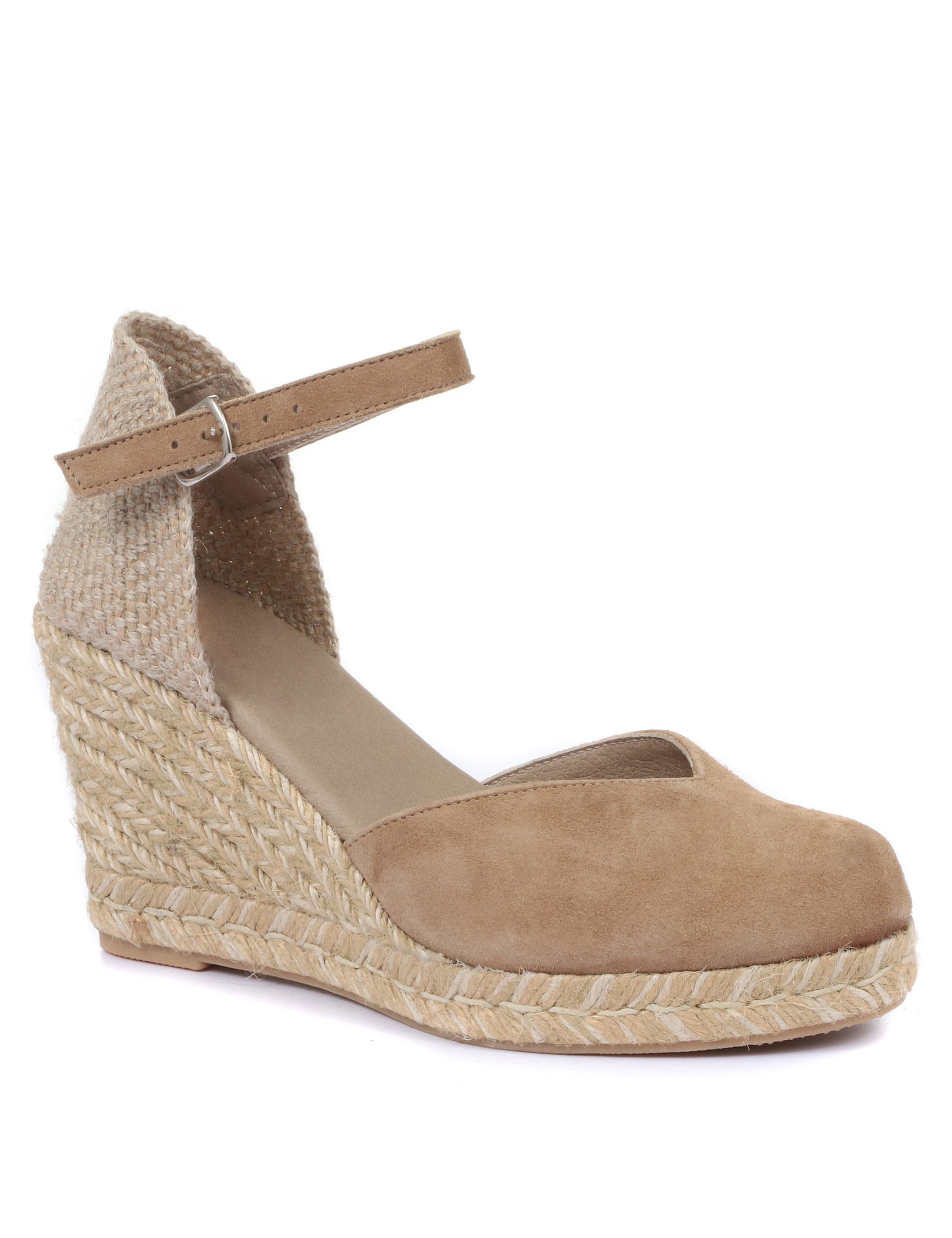 Suede Ankle Strap Wedge Espadrilles 2 of 6