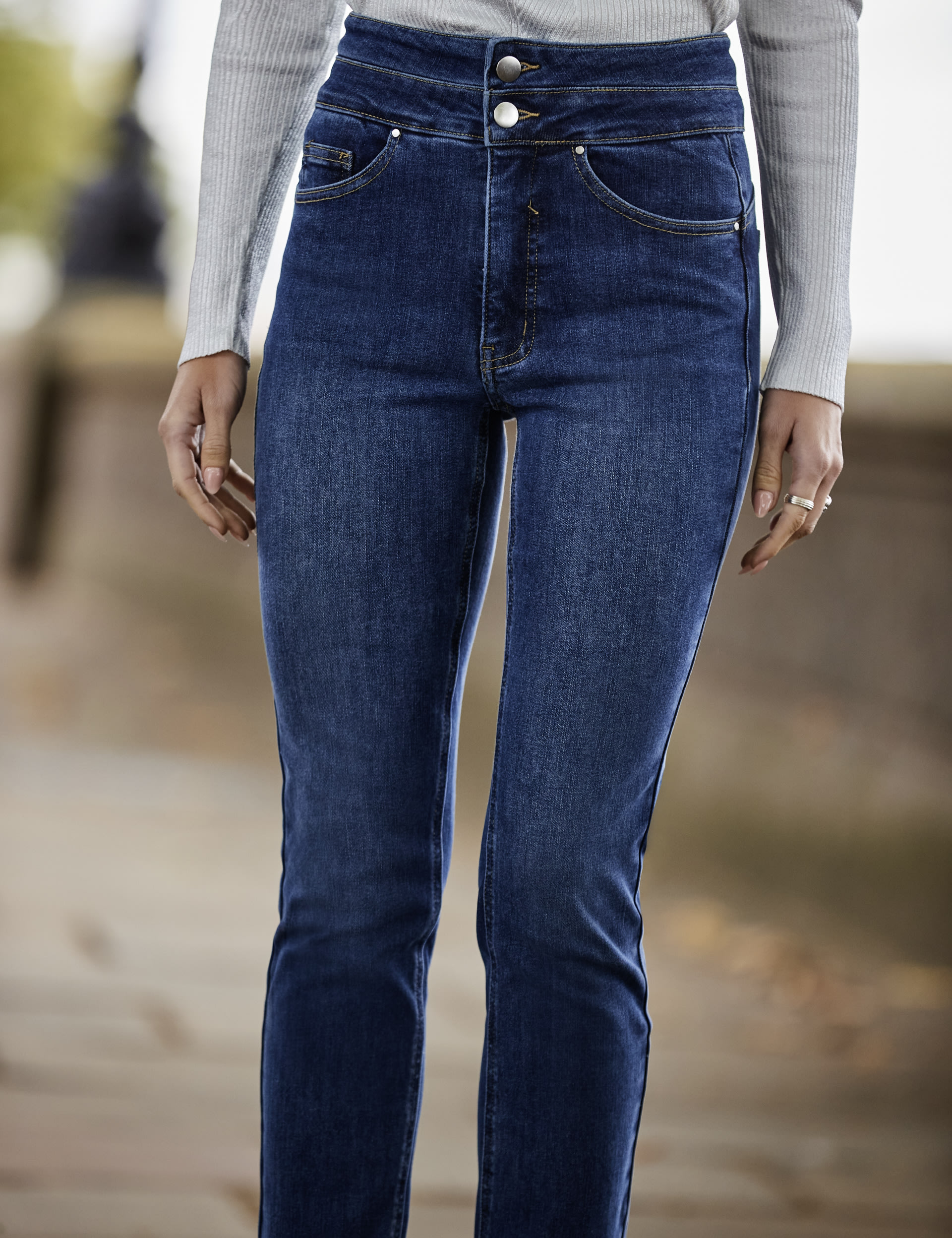 High Waisted Slim Fit Jeans SOSANDAR M&S