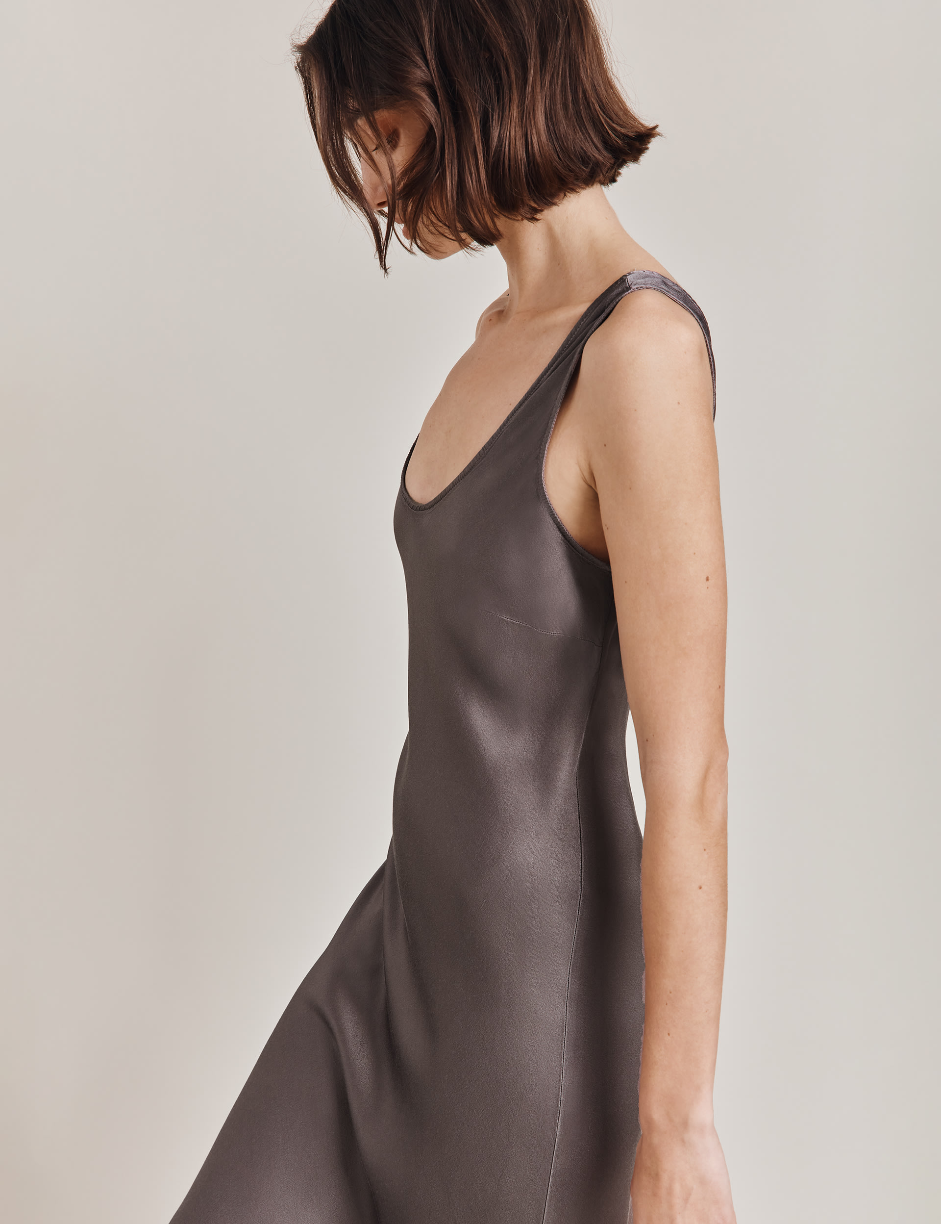 Satin Midi Slip Dress 3 of 4