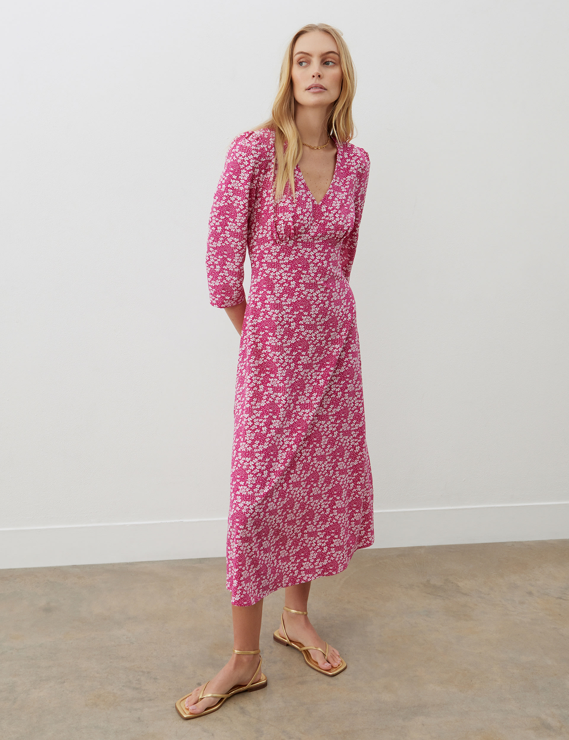 Floral V-Neck Midaxi Waisted Dress | Finery London | M&S