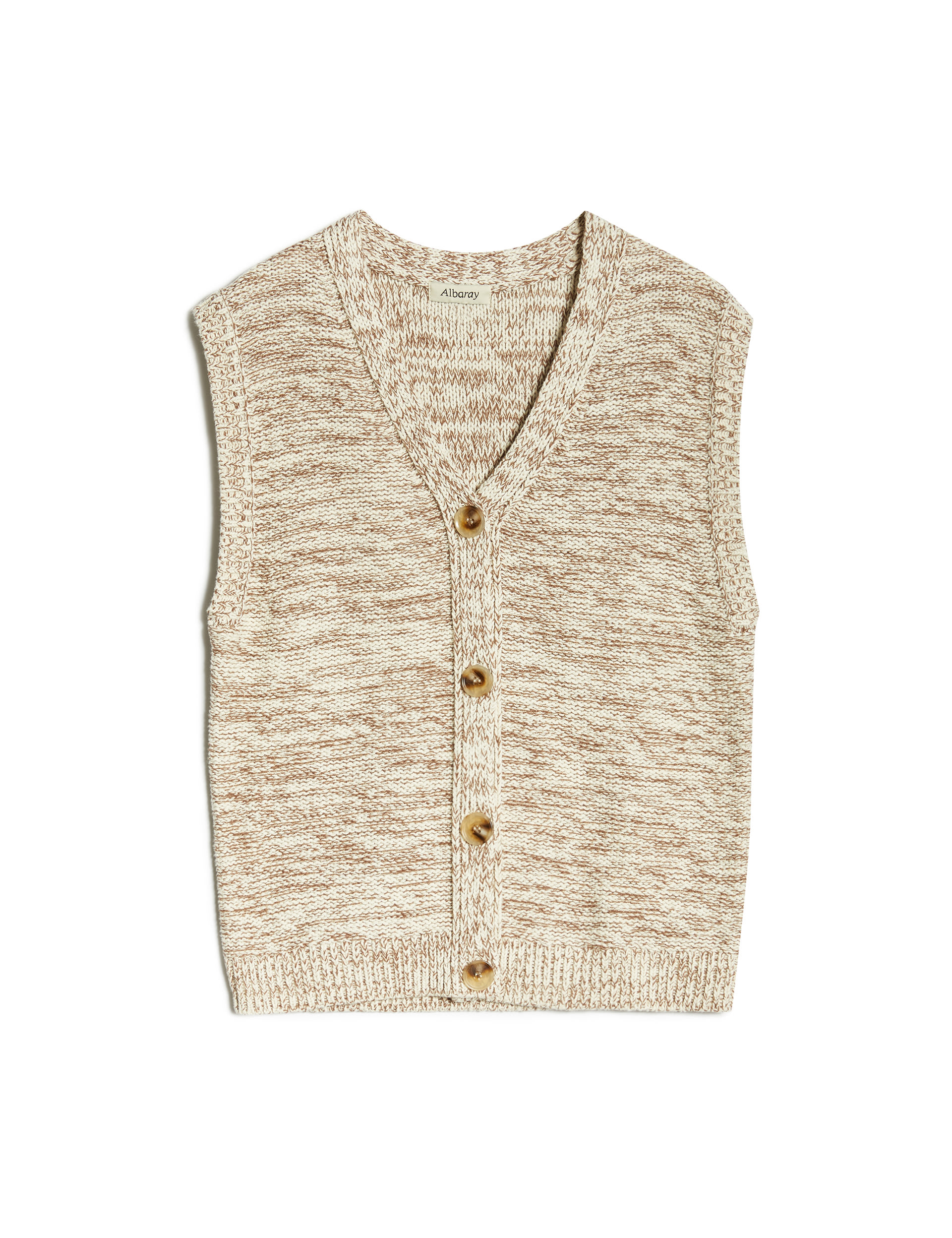 Pure Cotton V-Neck Knitted Waistcoat 2 of 4