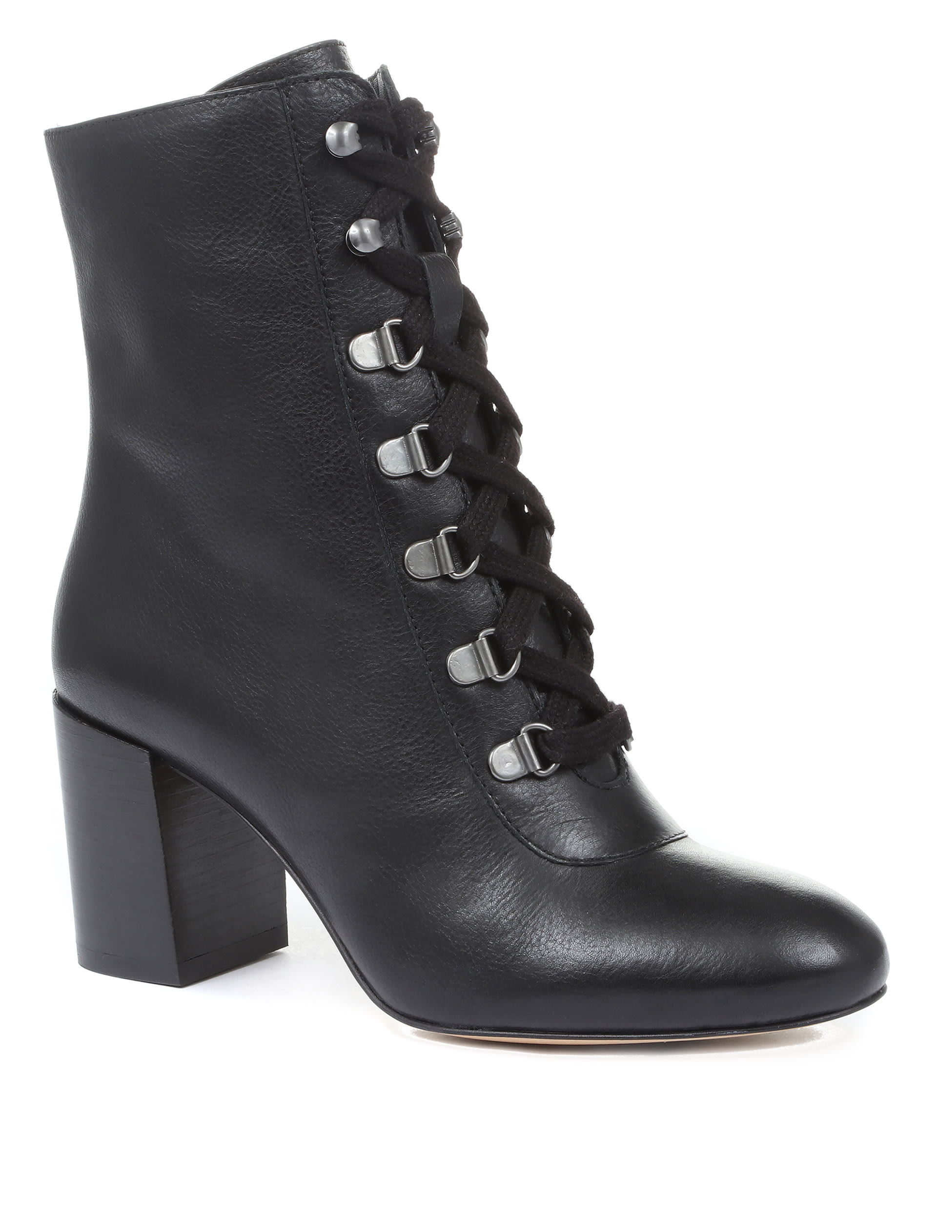 Lace Up Block Heels Boots