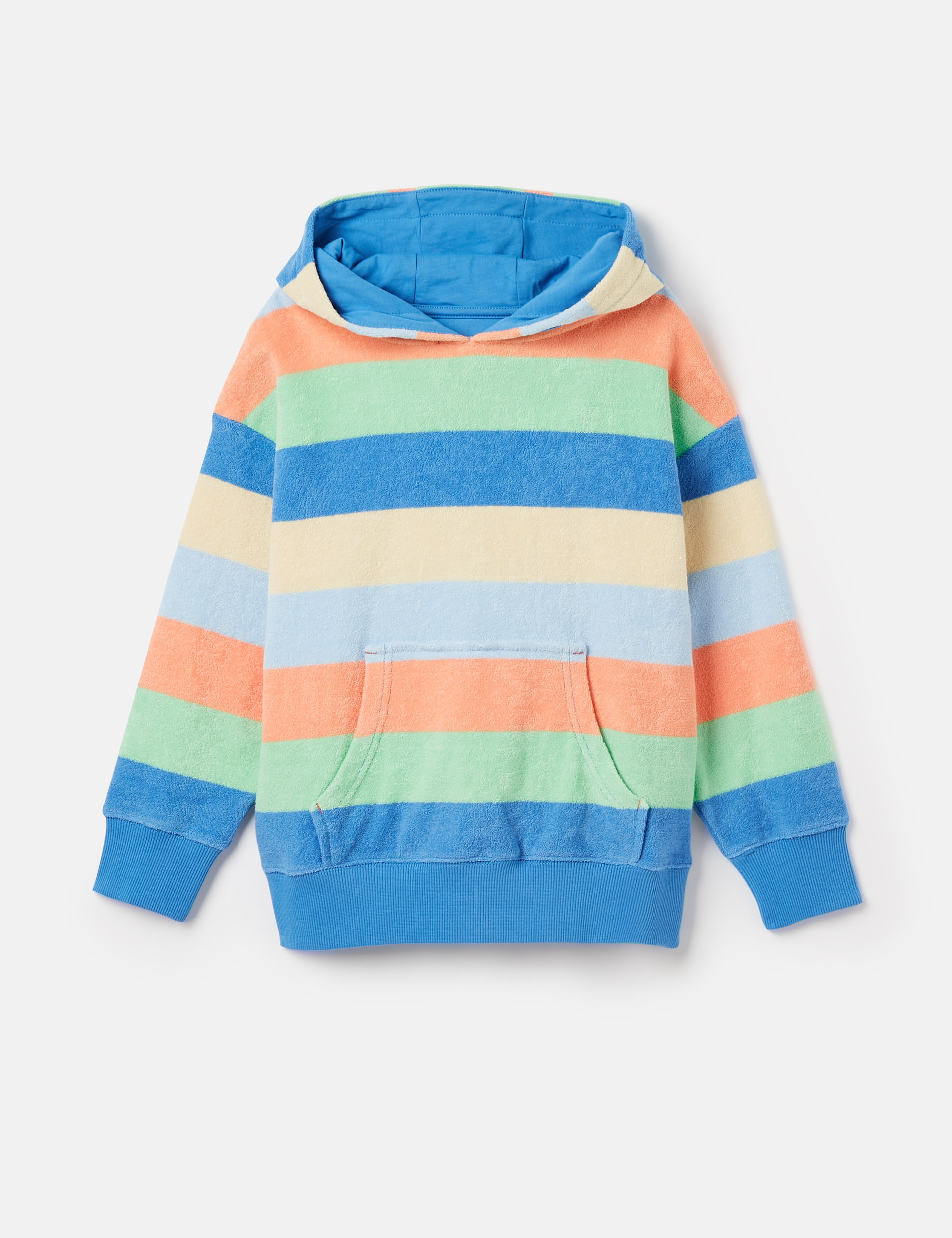 Pure Cotton Towelling Striped Hoodie (2-12 Yrs) 1 of 5