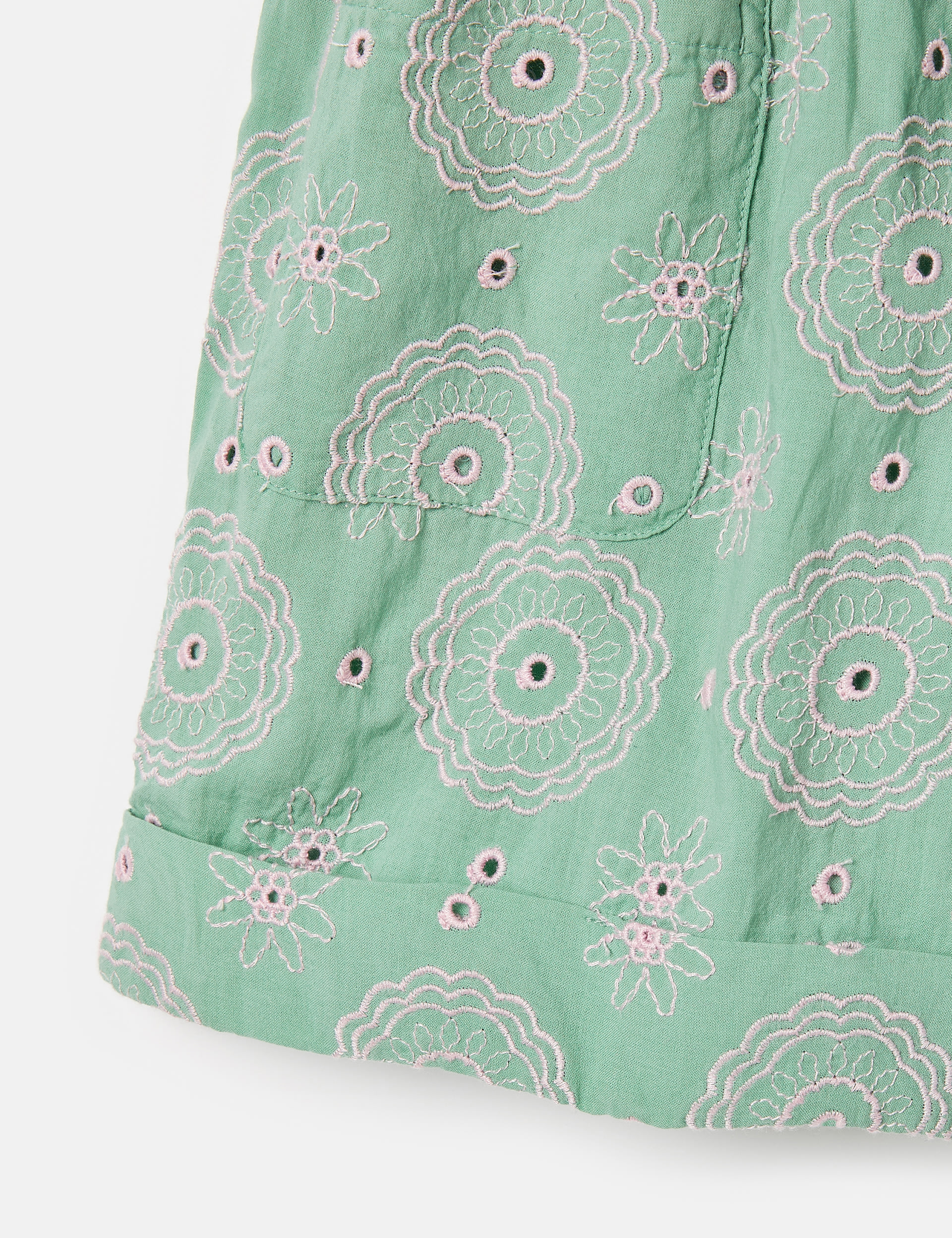 Pure Cotton Floral Embroidered Shorts (2-12 Yrs) 4 of 4