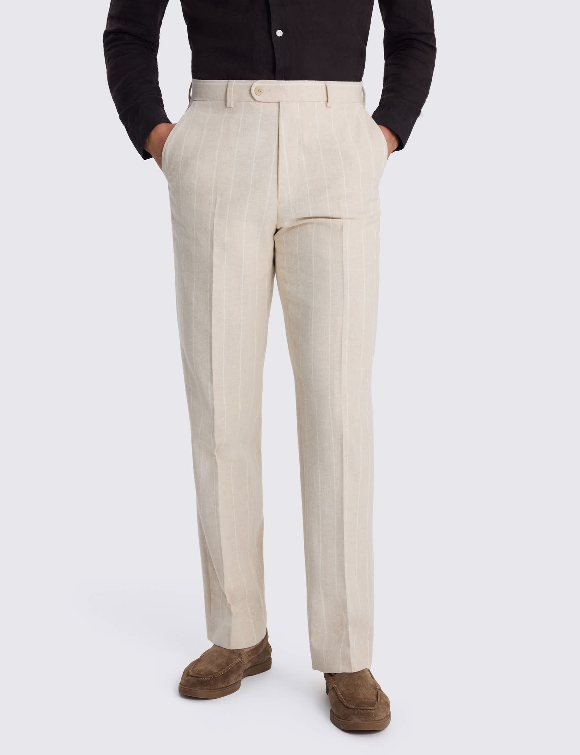 2 Piece Relaxed Fit Linen Rich Striped Suit thumbnail 6