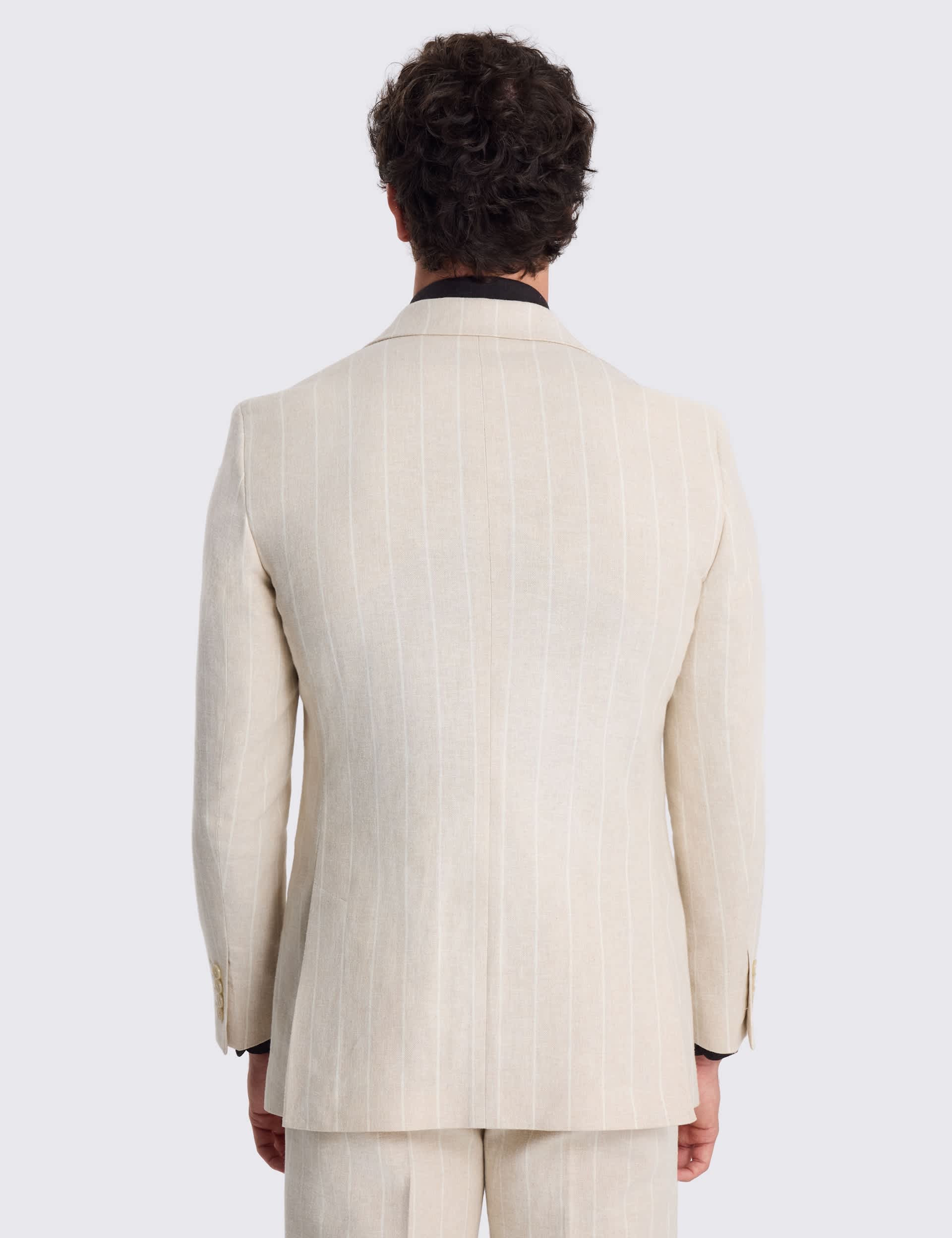 2 Piece Relaxed Fit Linen Rich Striped Suit thumbnail 3