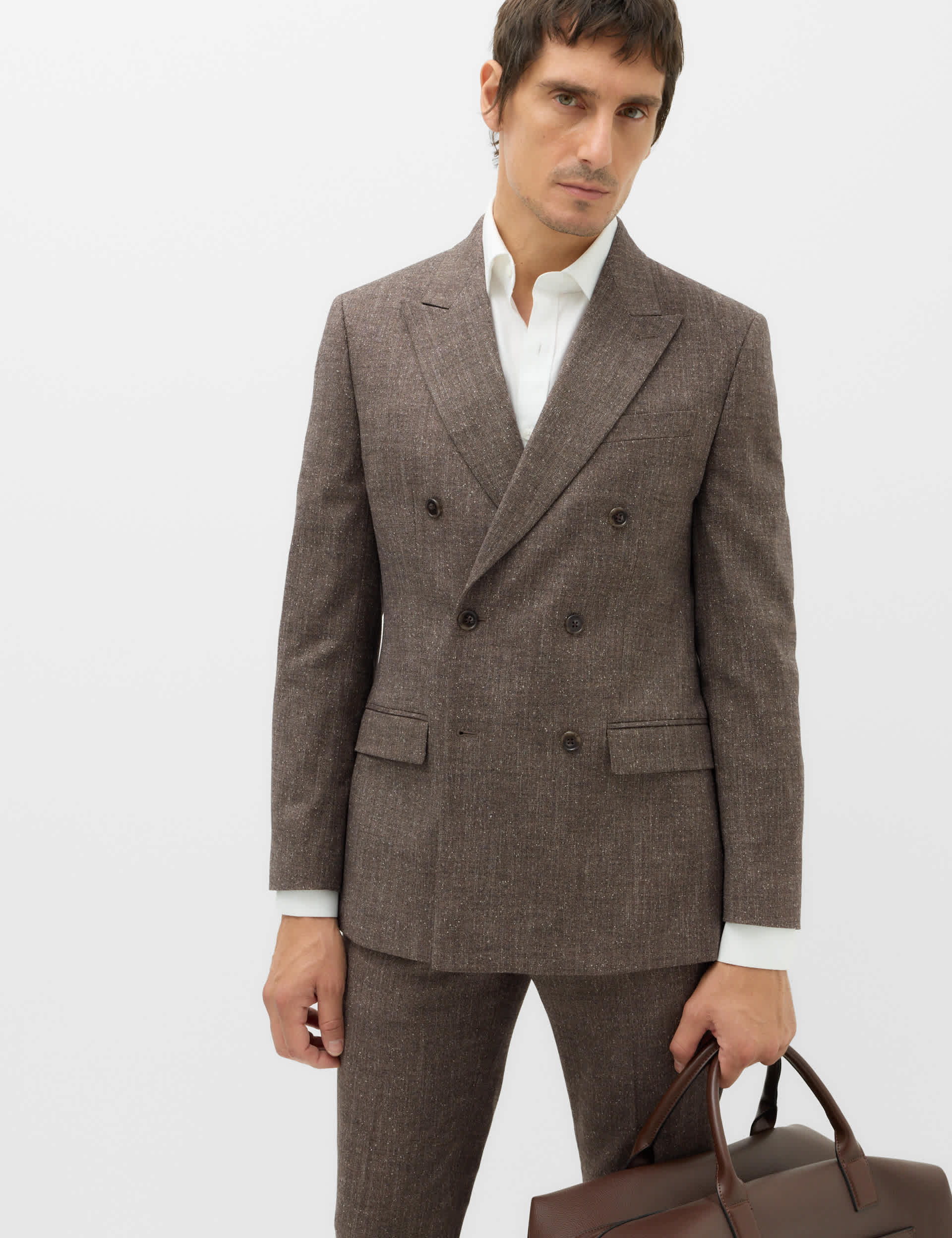 2 Piece Tailored Fit Textured Stretch Suit thumbnail 6