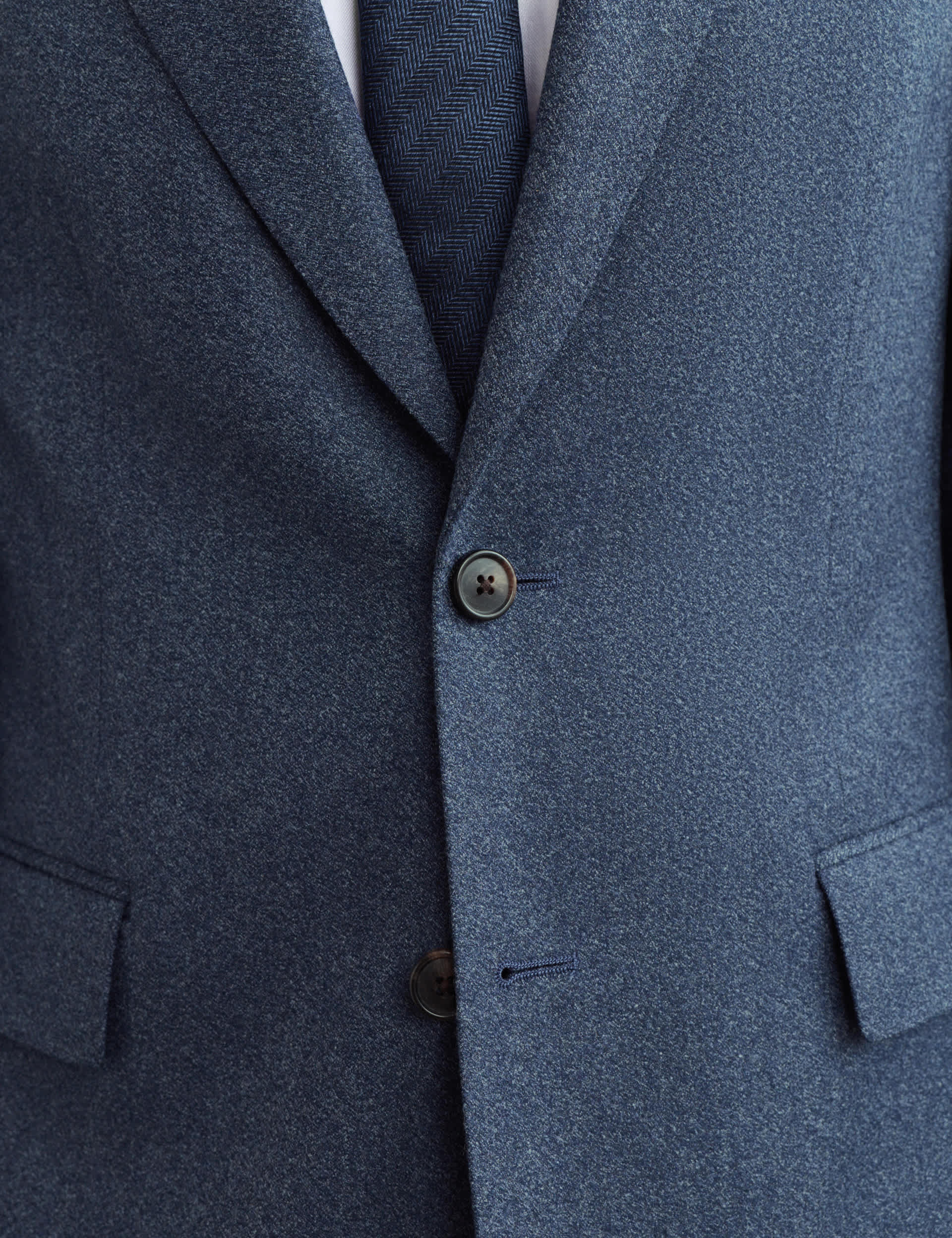 2 Piece Tailored Fit Pure Wool Mouliné Suit thumbnail 2