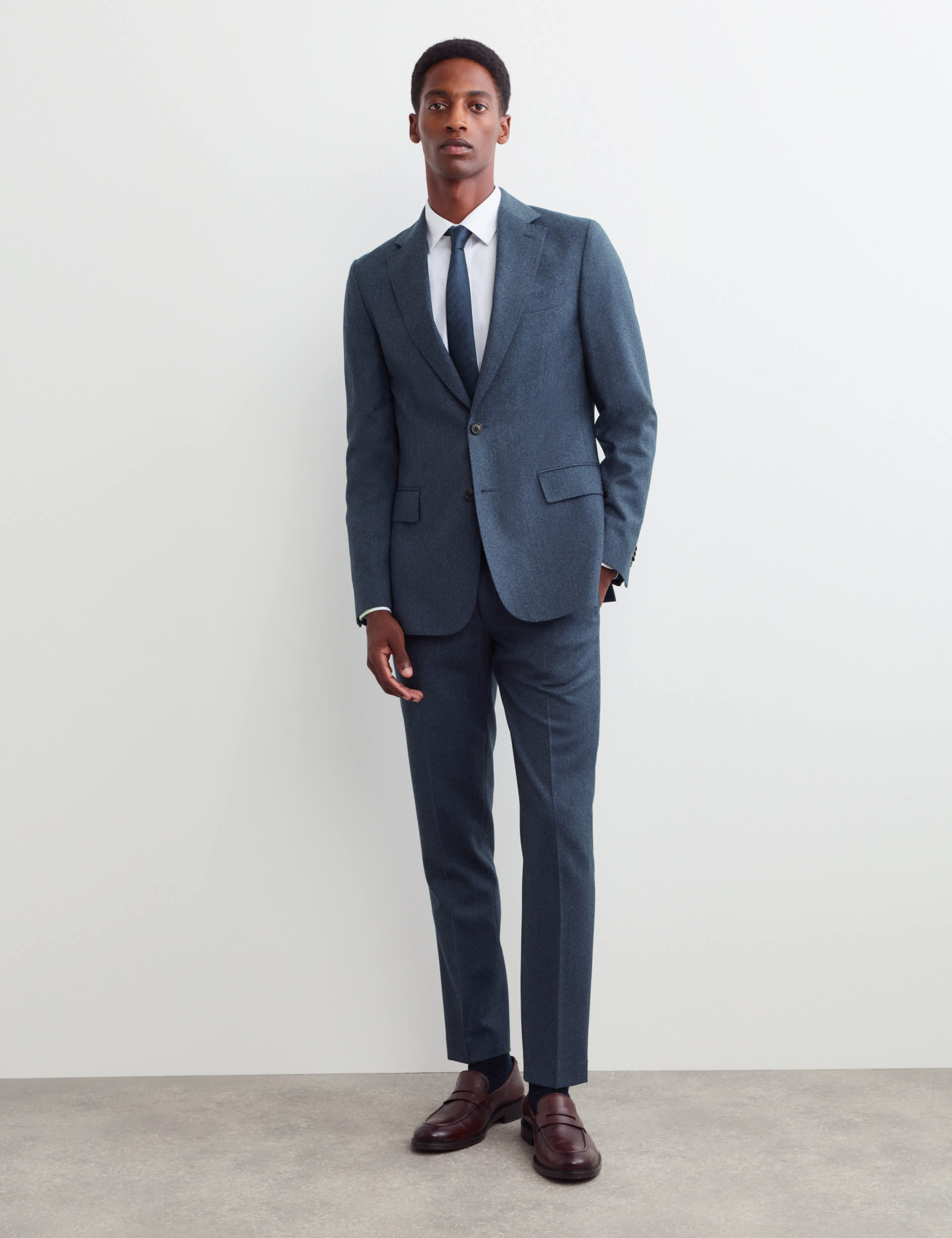 2 Piece Tailored Fit Pure Wool Mouliné Suit thumbnail 5