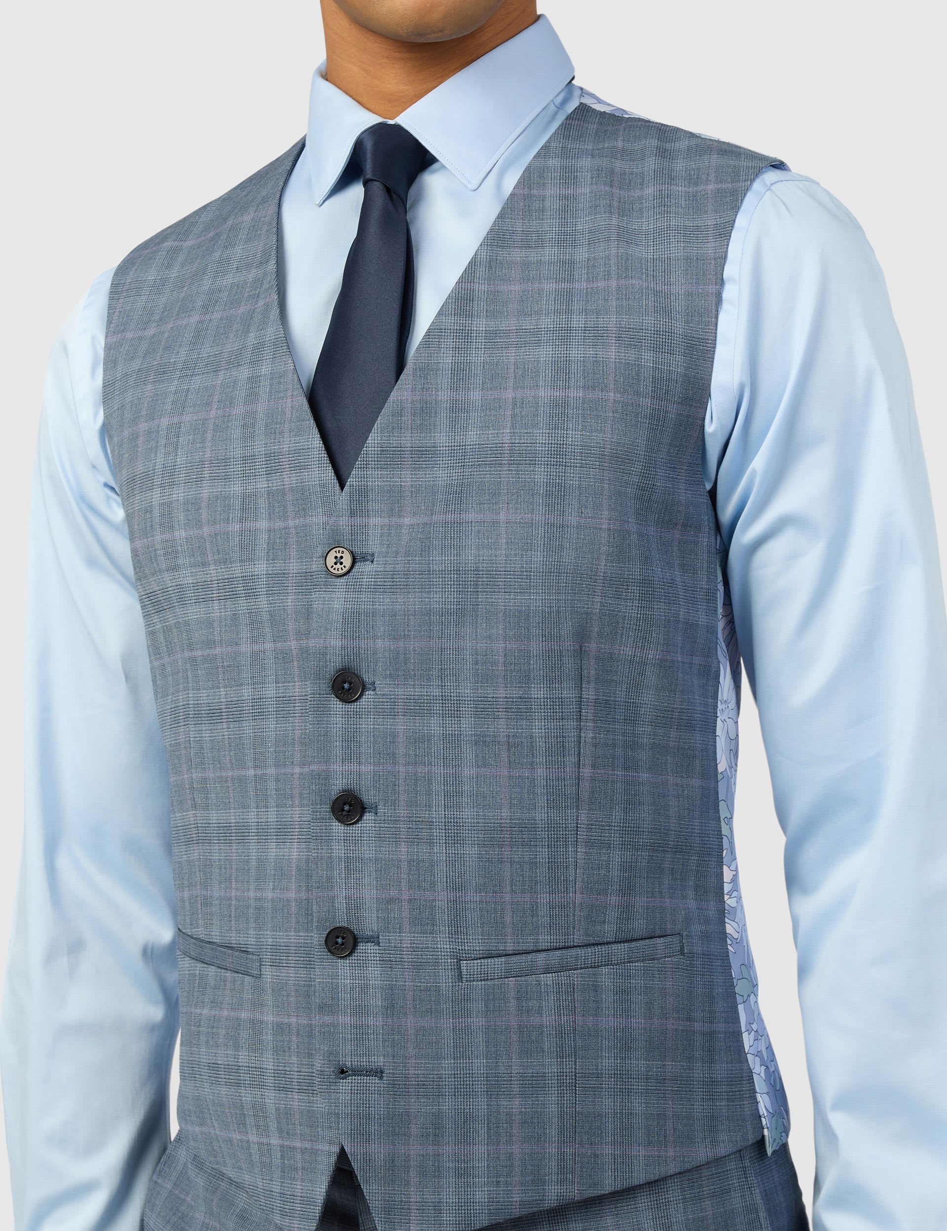 Slim Fit Wool Rich Check Suit thumbnail 5