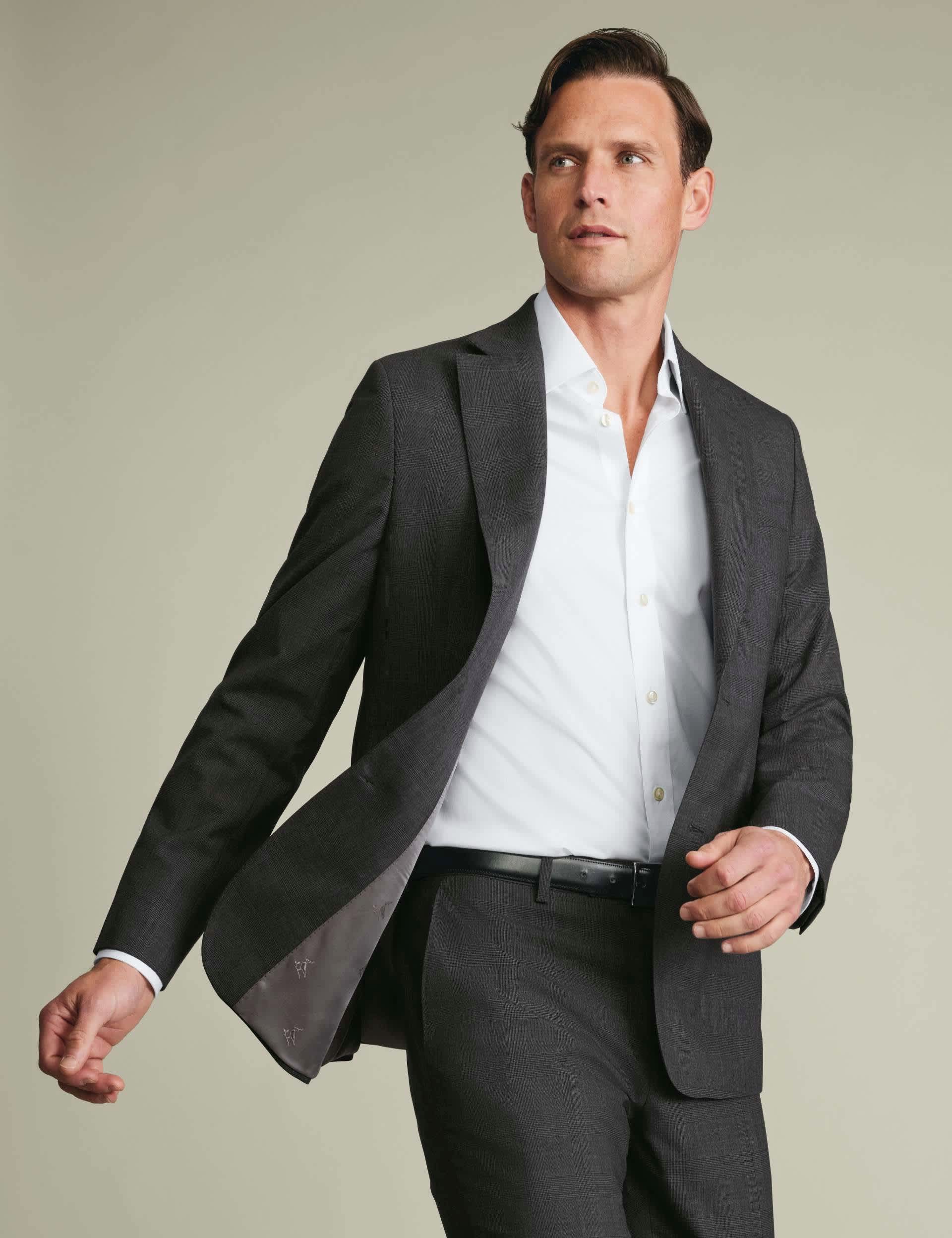 2 Piece Slim Fit Pure Wool Sharkskin Suit thumbnail 6