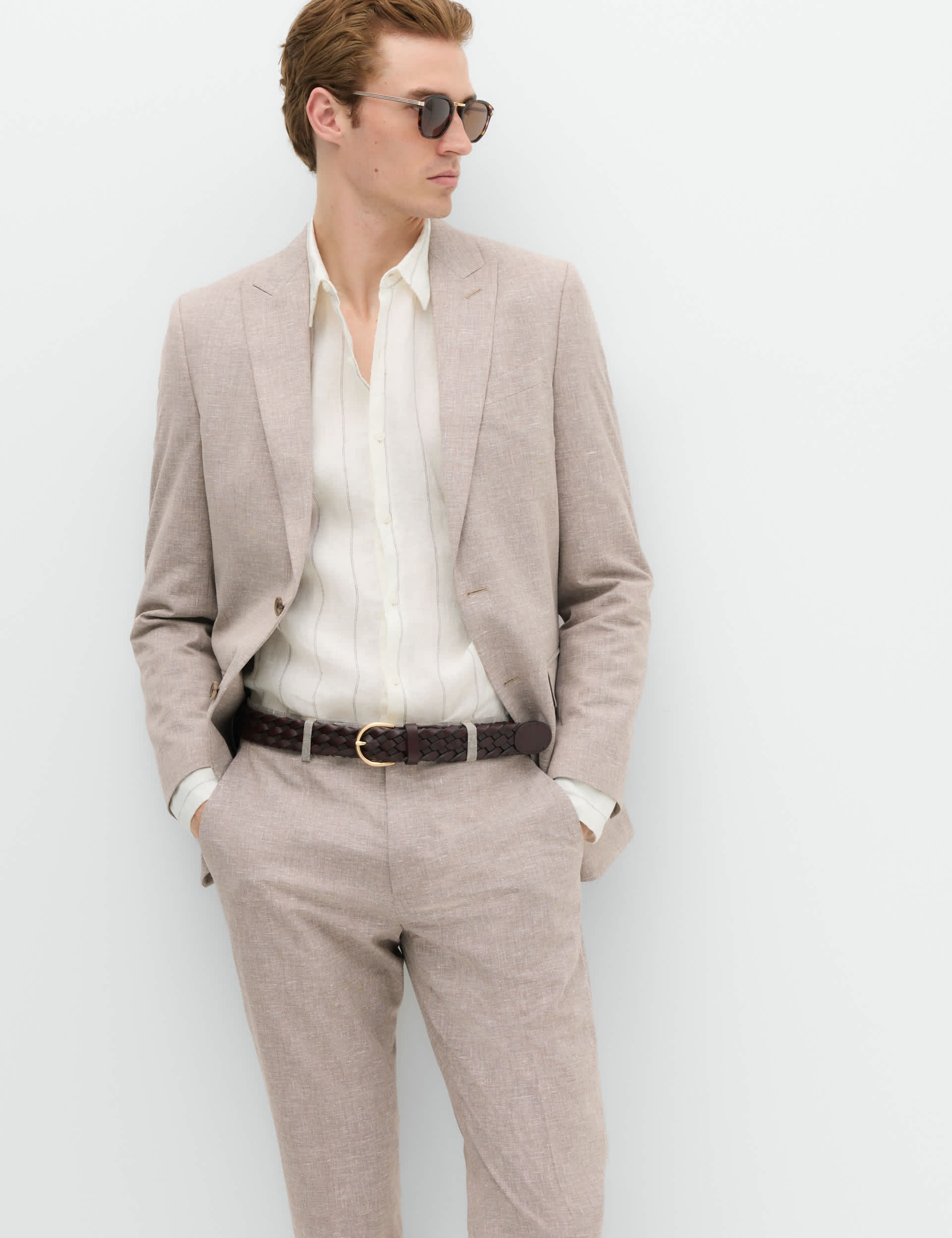 2 Piece Slim Fit Linen Blend Stretch Suit thumbnail 6