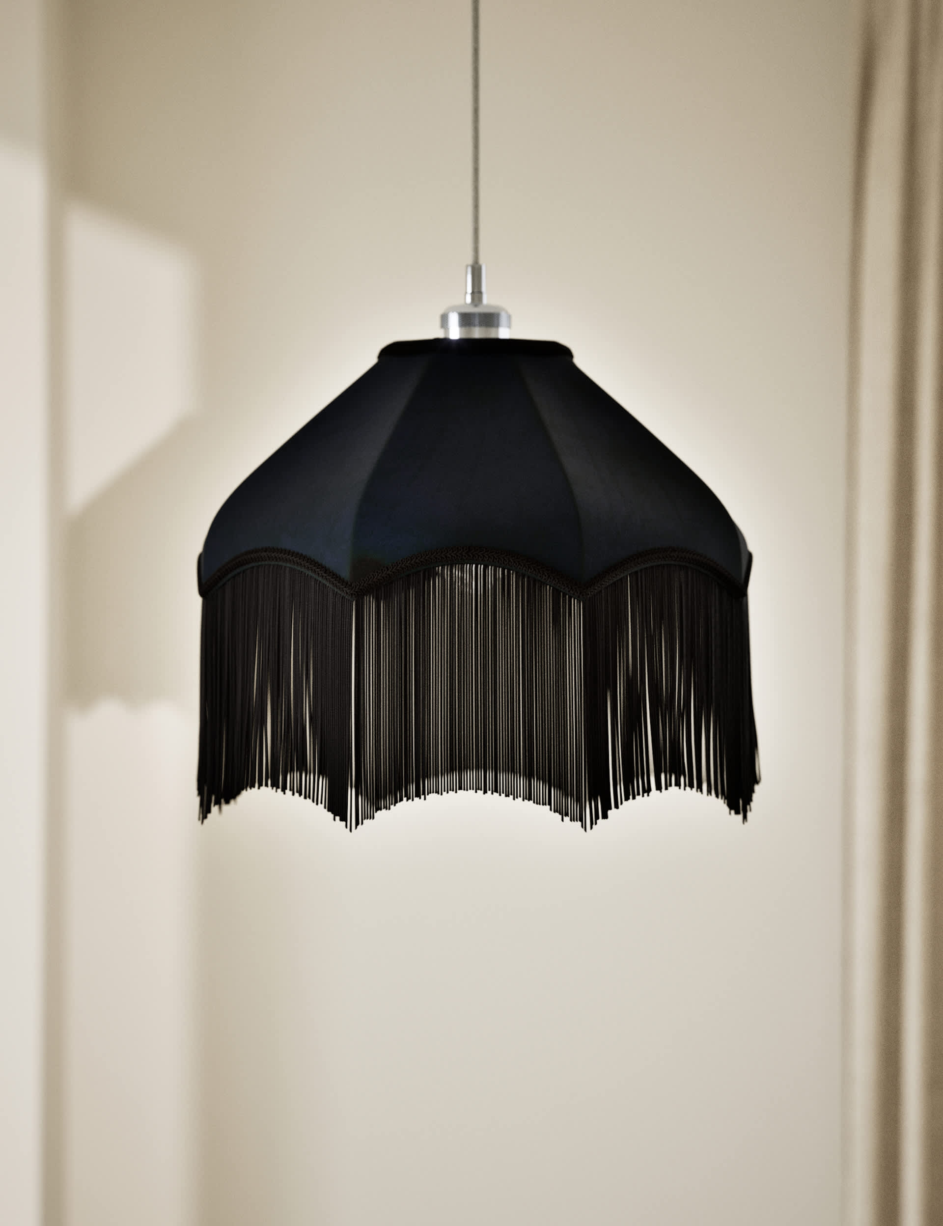 Fringed Velvet Lamp Shade