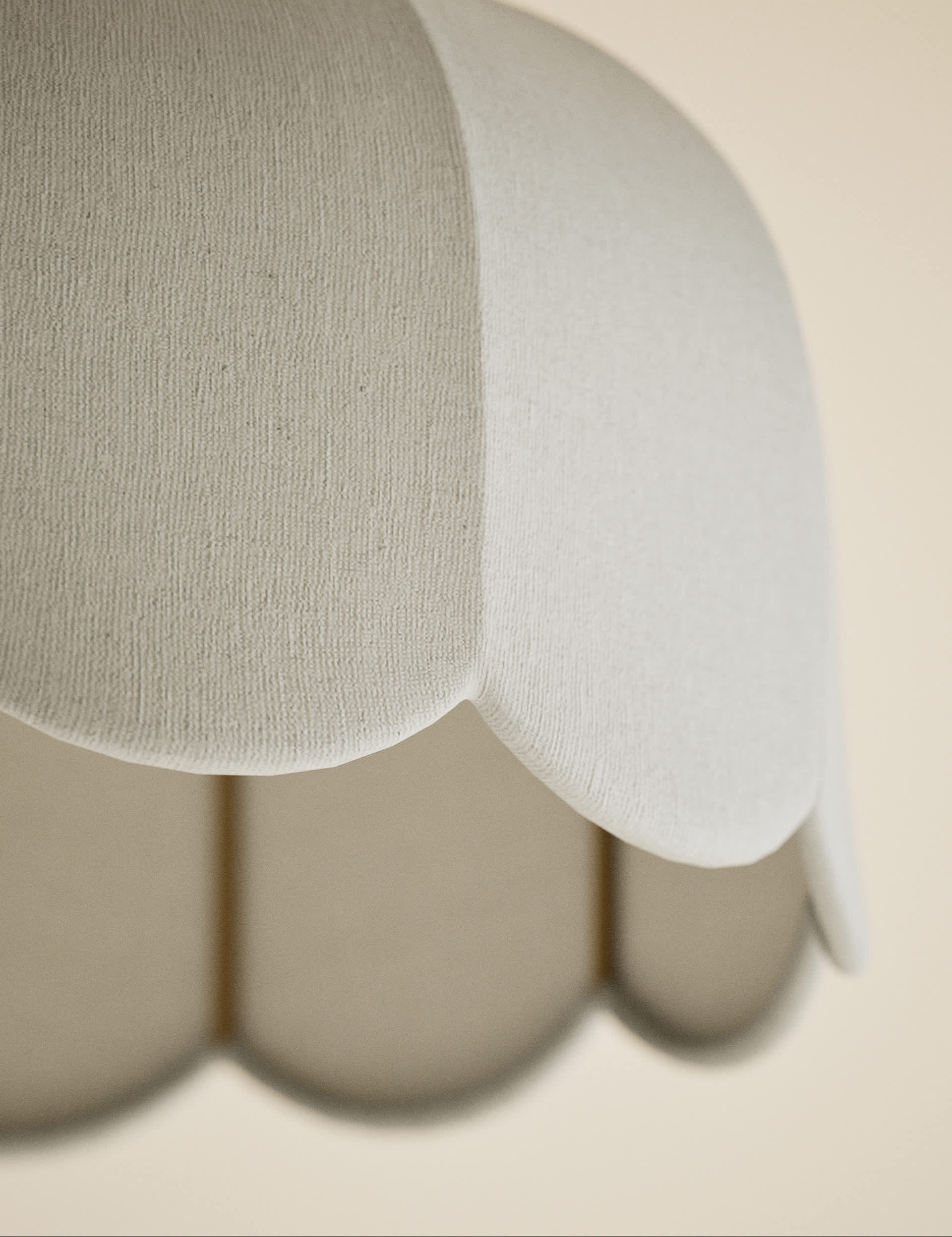 Skeletal Petal Fabric Scallop Pendant Light