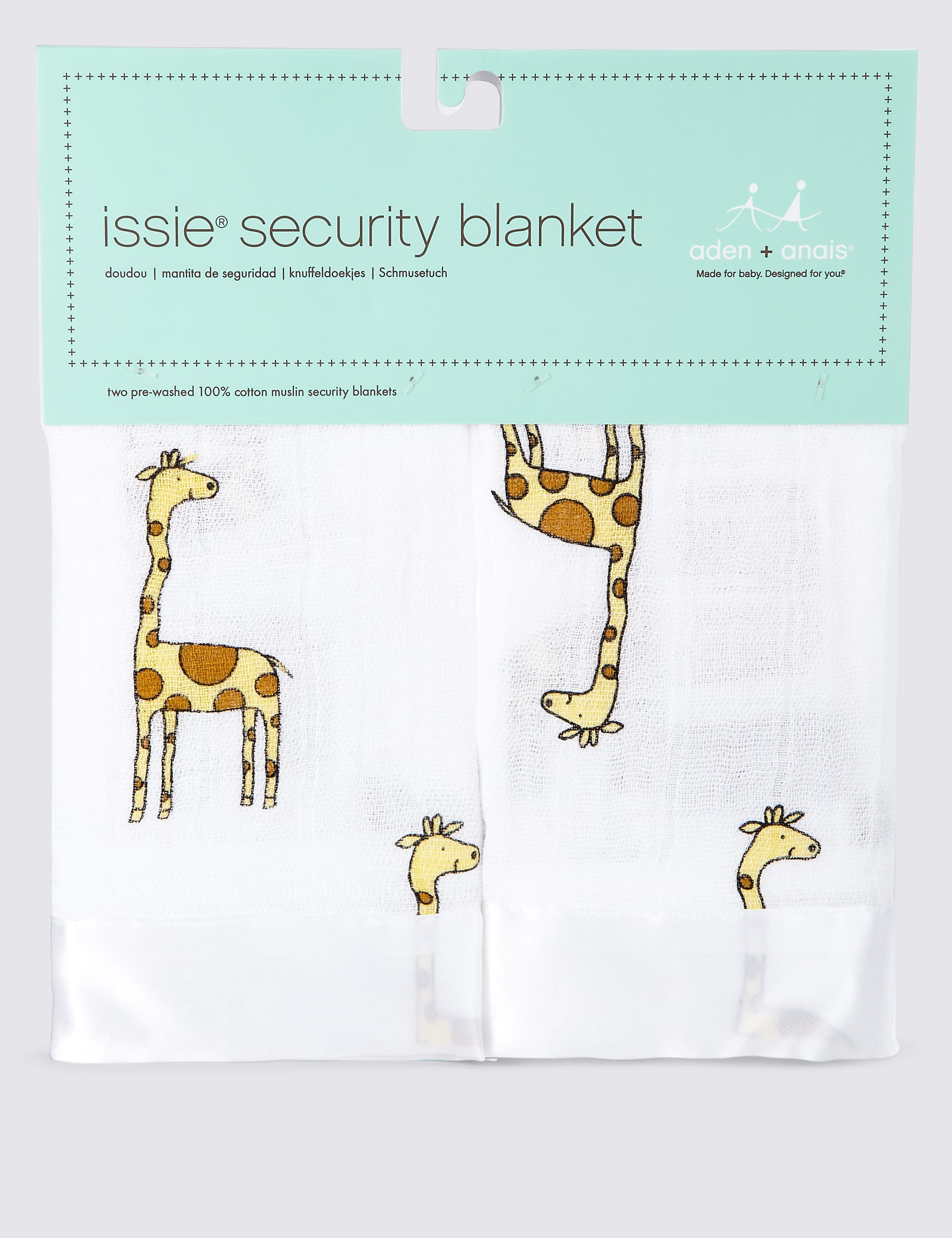 2 Pack Issie Security Duke Giraffe Print Blankets aden anais M S IE