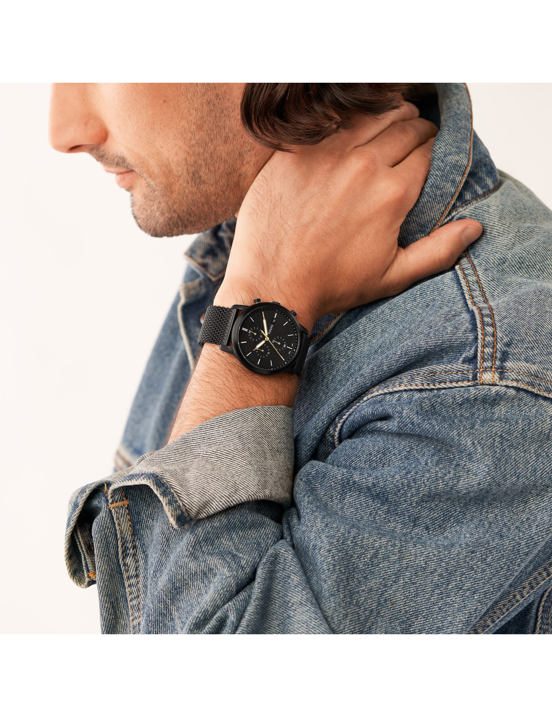 Fossil Minimalist Black Stainless Steel Watch Fossil M S