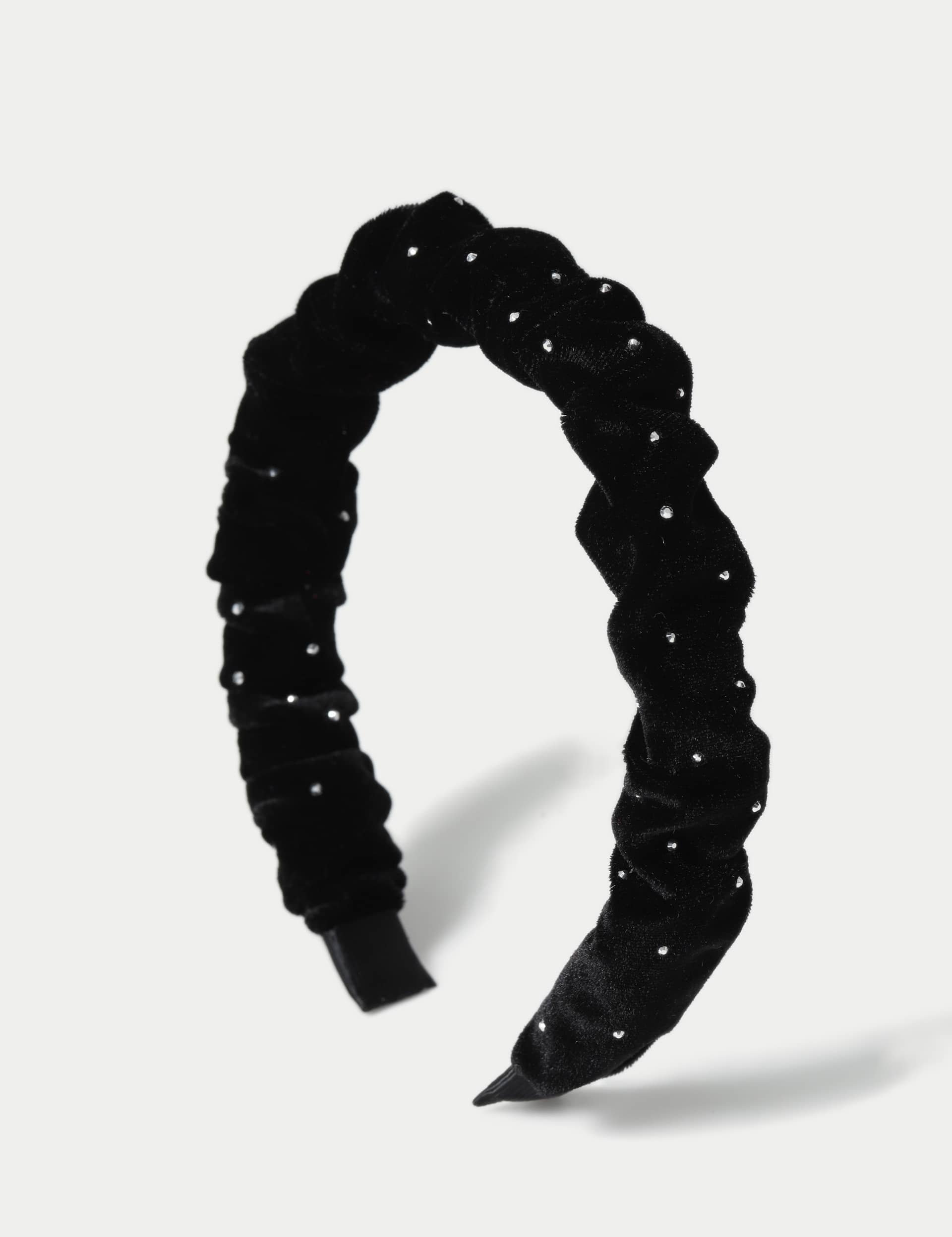 Black Ruched Hot Fix Aliceband