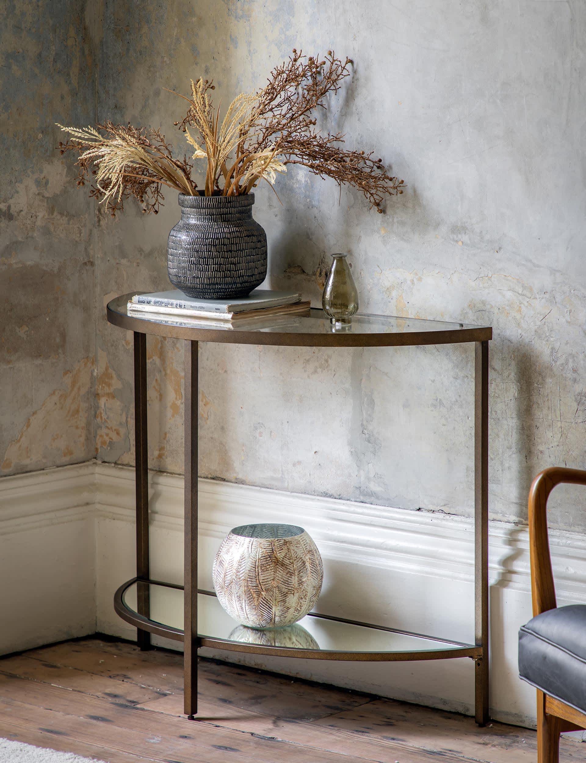 Hudson Metal & Glass Console Table