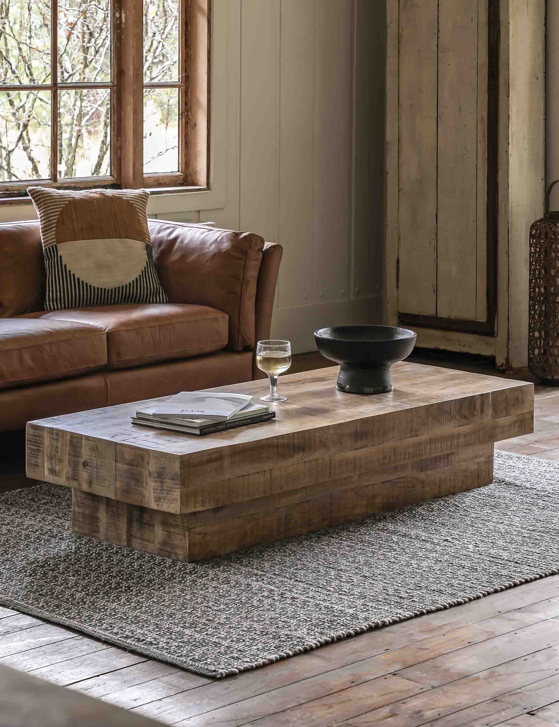Iowa Mango Wood Rectangular Coffee Table