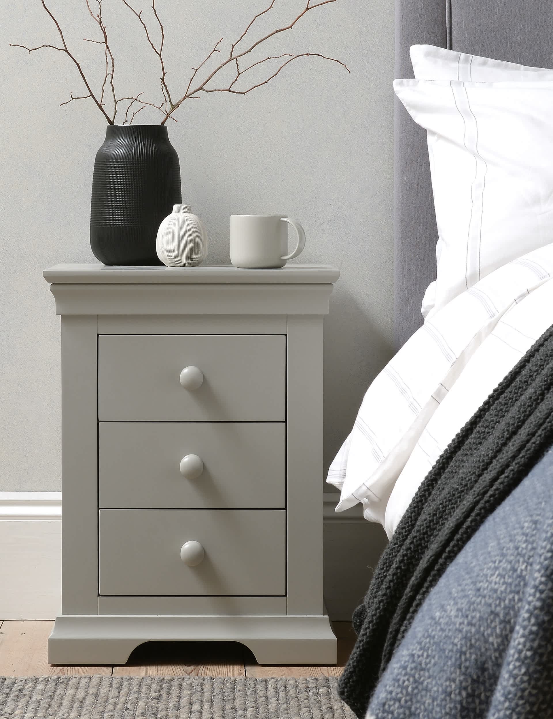 Chantilly 3 Drawer Bedside Table