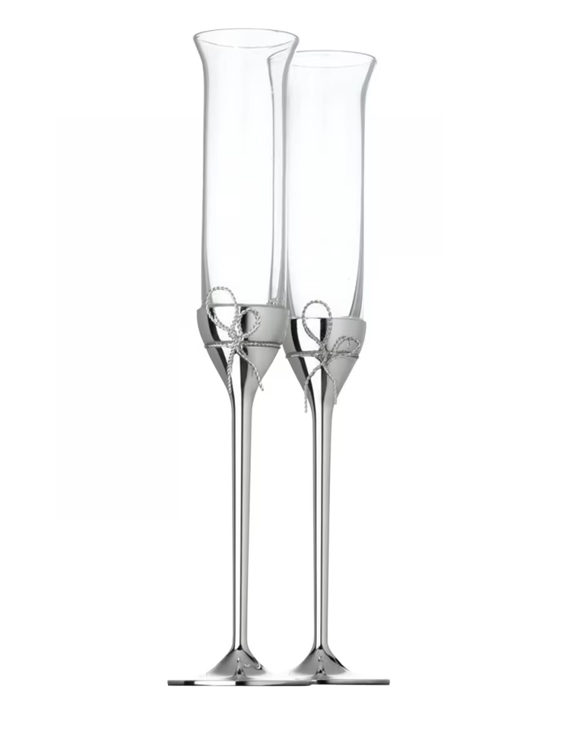Set 2 Vera Wang Love Knot Crystal Flutes