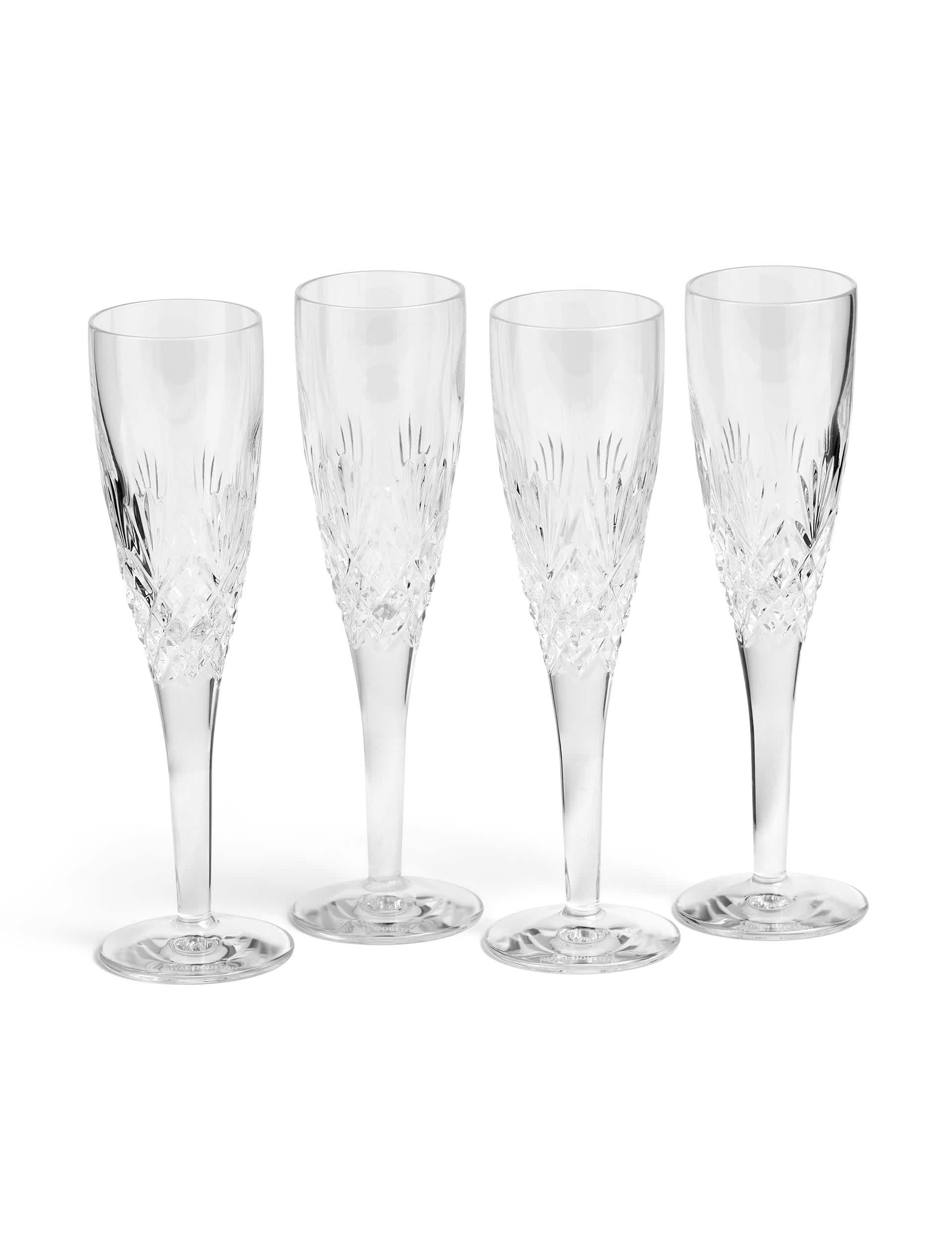 Set 4 Crystal Champagne Flutes