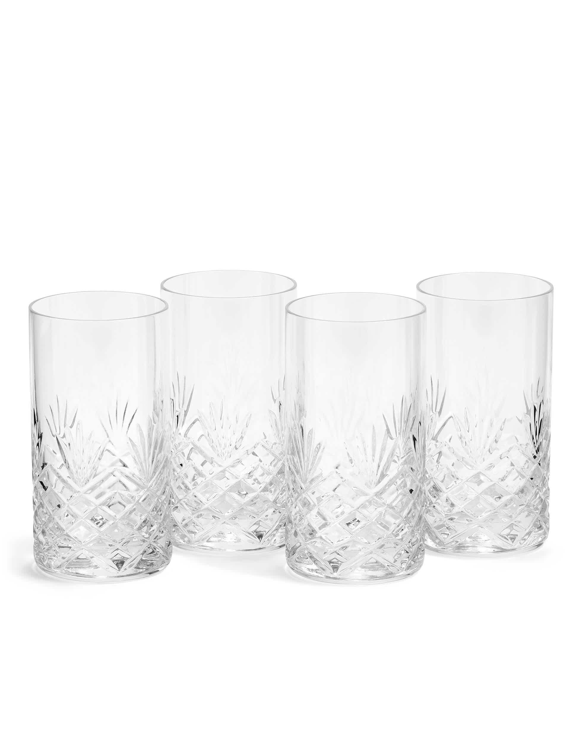 Set 4 Crystal Highball Glasses
