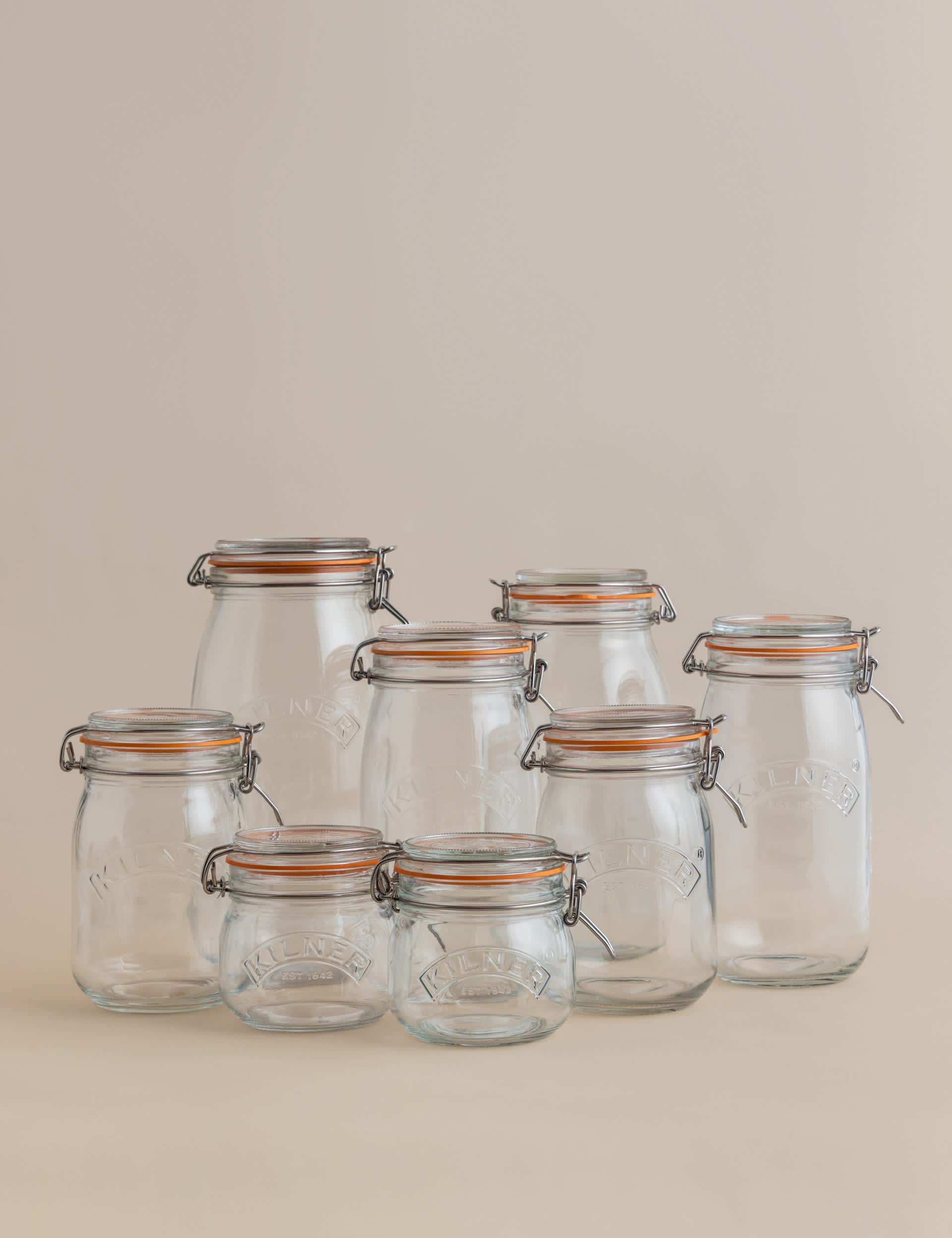 Set 8 Round Clip Top Pantry Jars
