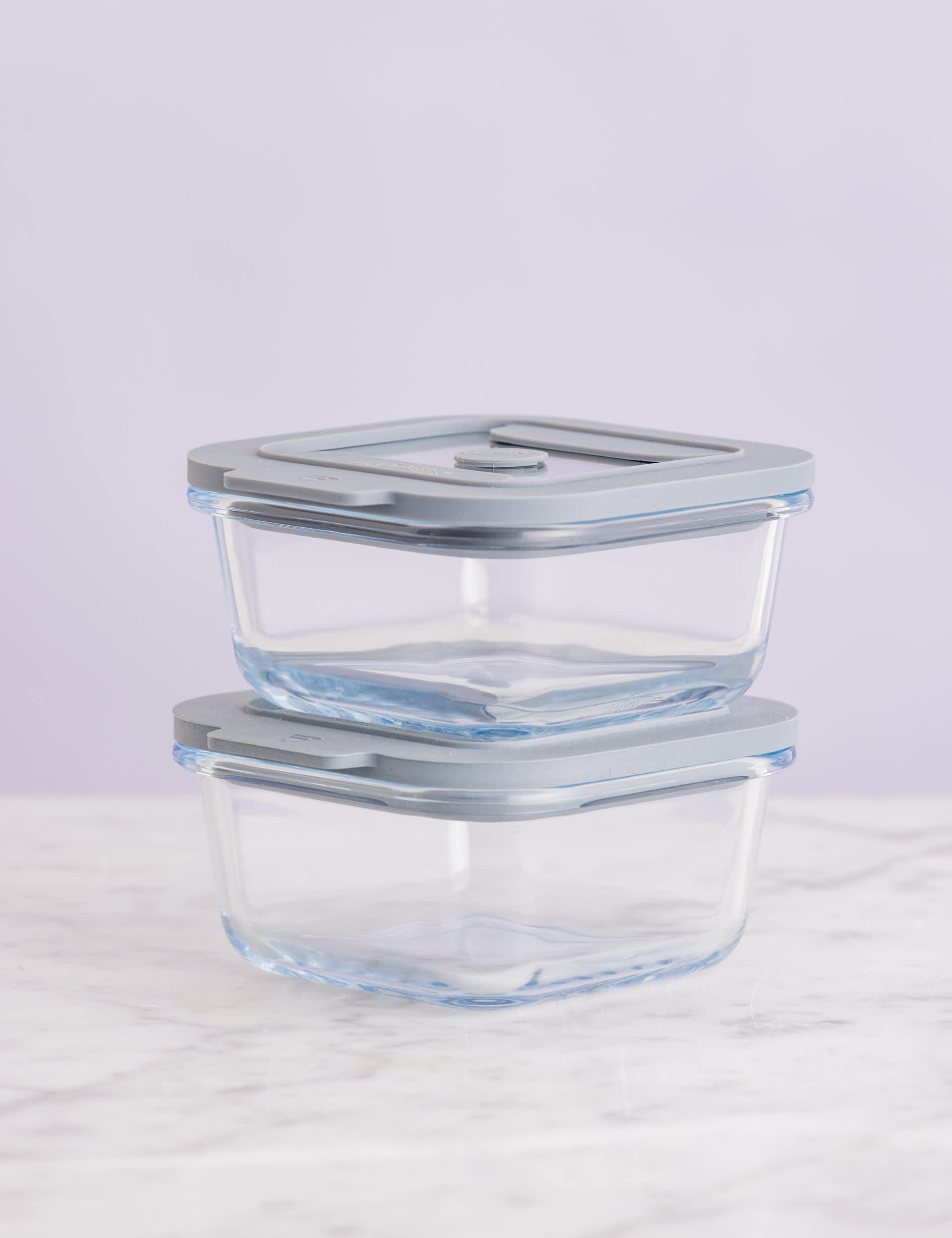 Set of 4 0.31L Square Glass Storage Jars