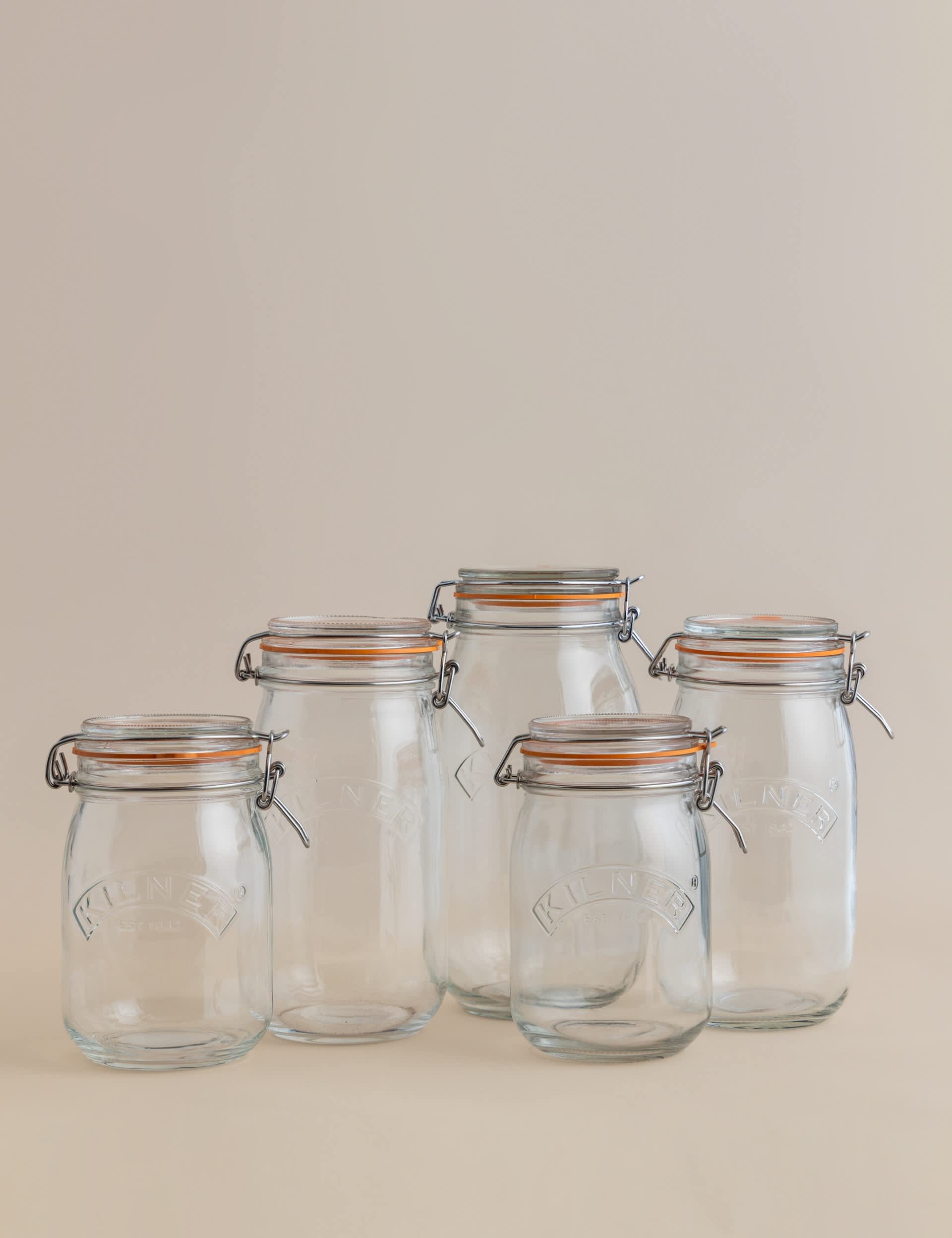 Set of 5 Round Glass Storage Jars